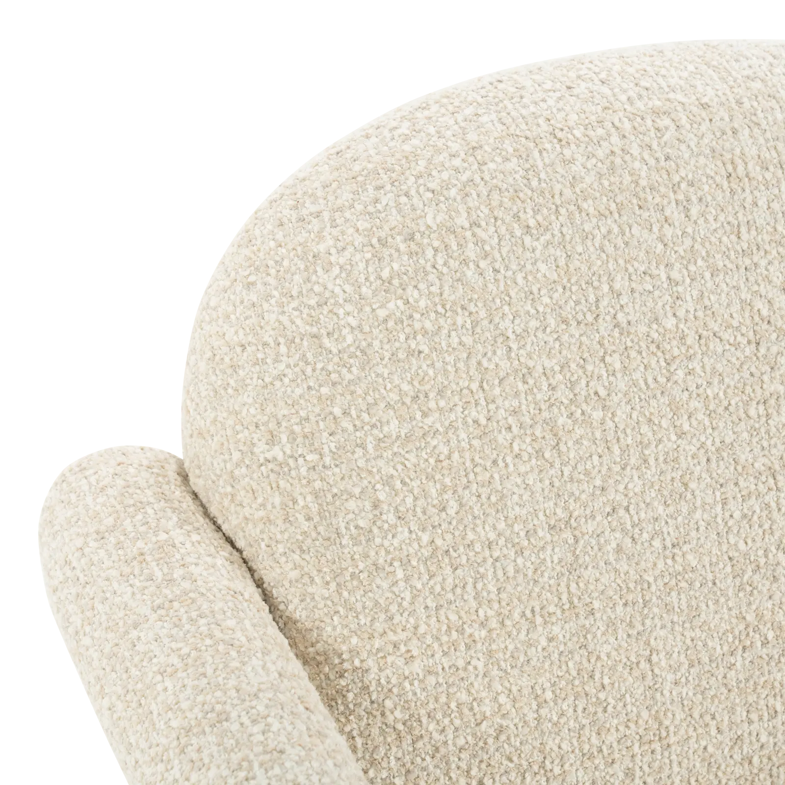 Fauteuil Monica - stof Asti Beige - grof geweven - organische vorm