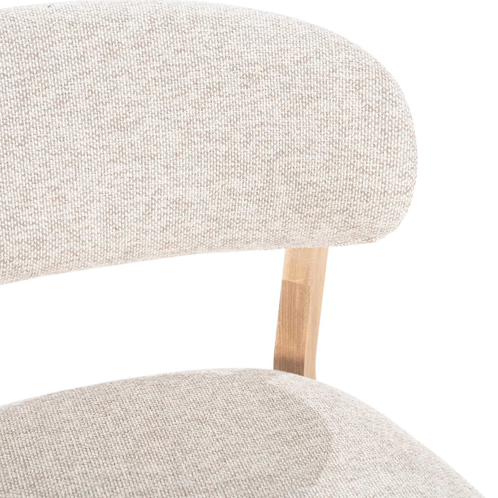 Fauteuil Mikky - stof Moon Taupe - poot eiken naturel - Japandi
