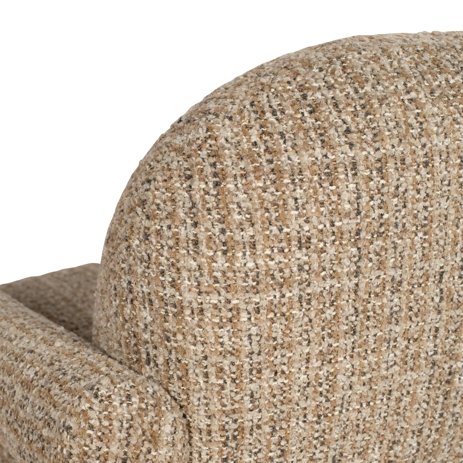 Fauteuil Monica - stof Asti Taupe - grof geweven - organische vorm