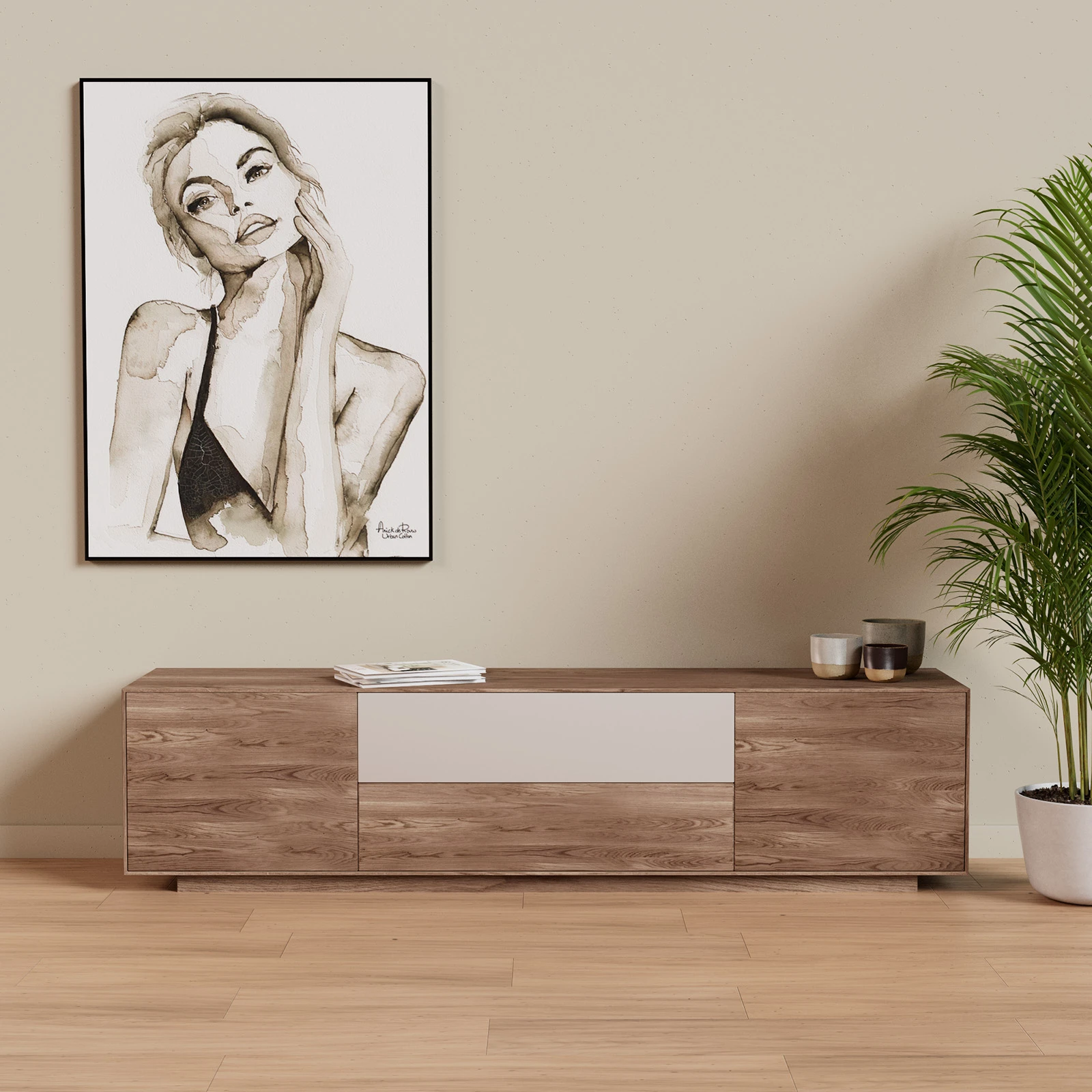 TV Meubel Kiezel 180cm Plint