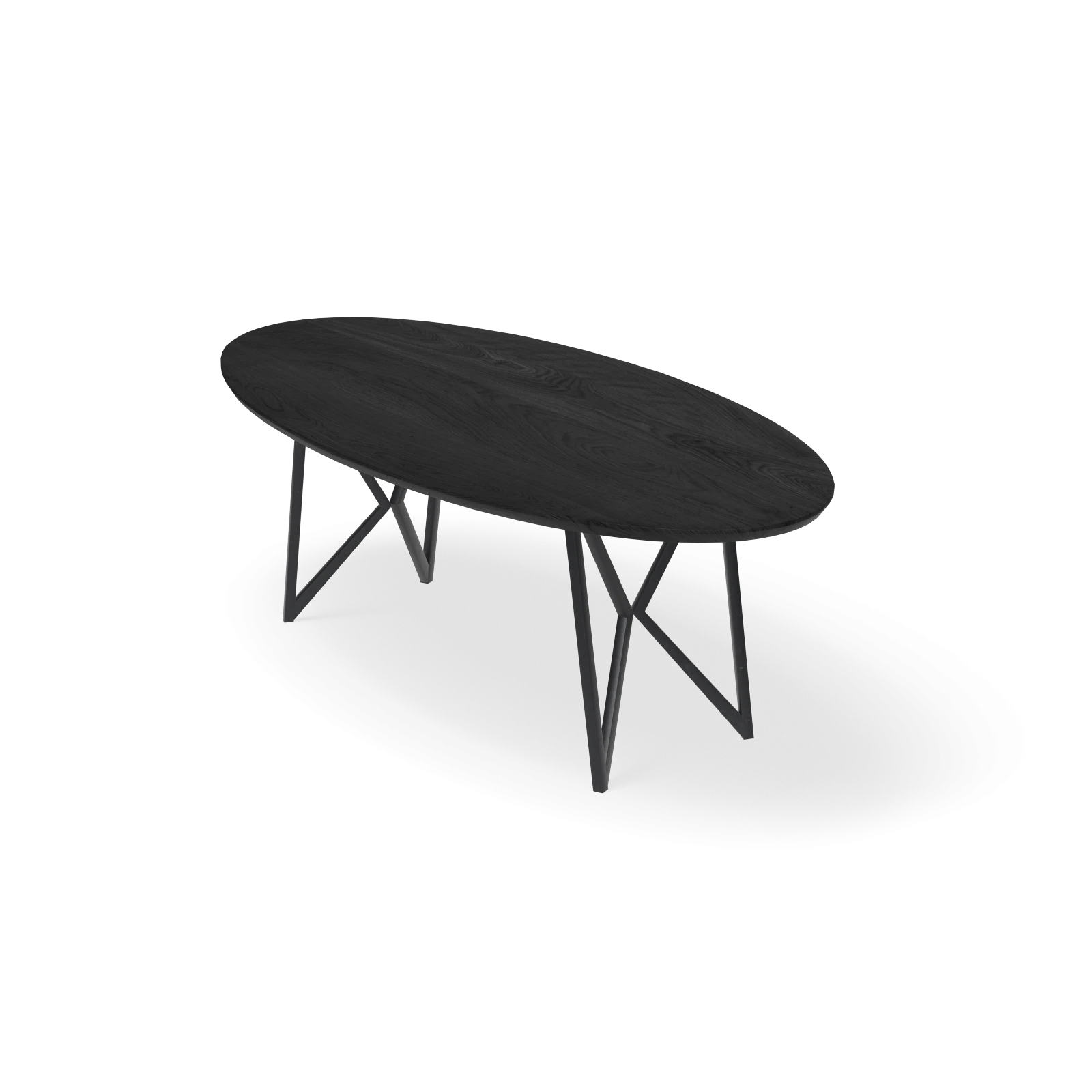 Eettafel Crosse Los - Ovaal Eiken Black Sky (220x110cm)