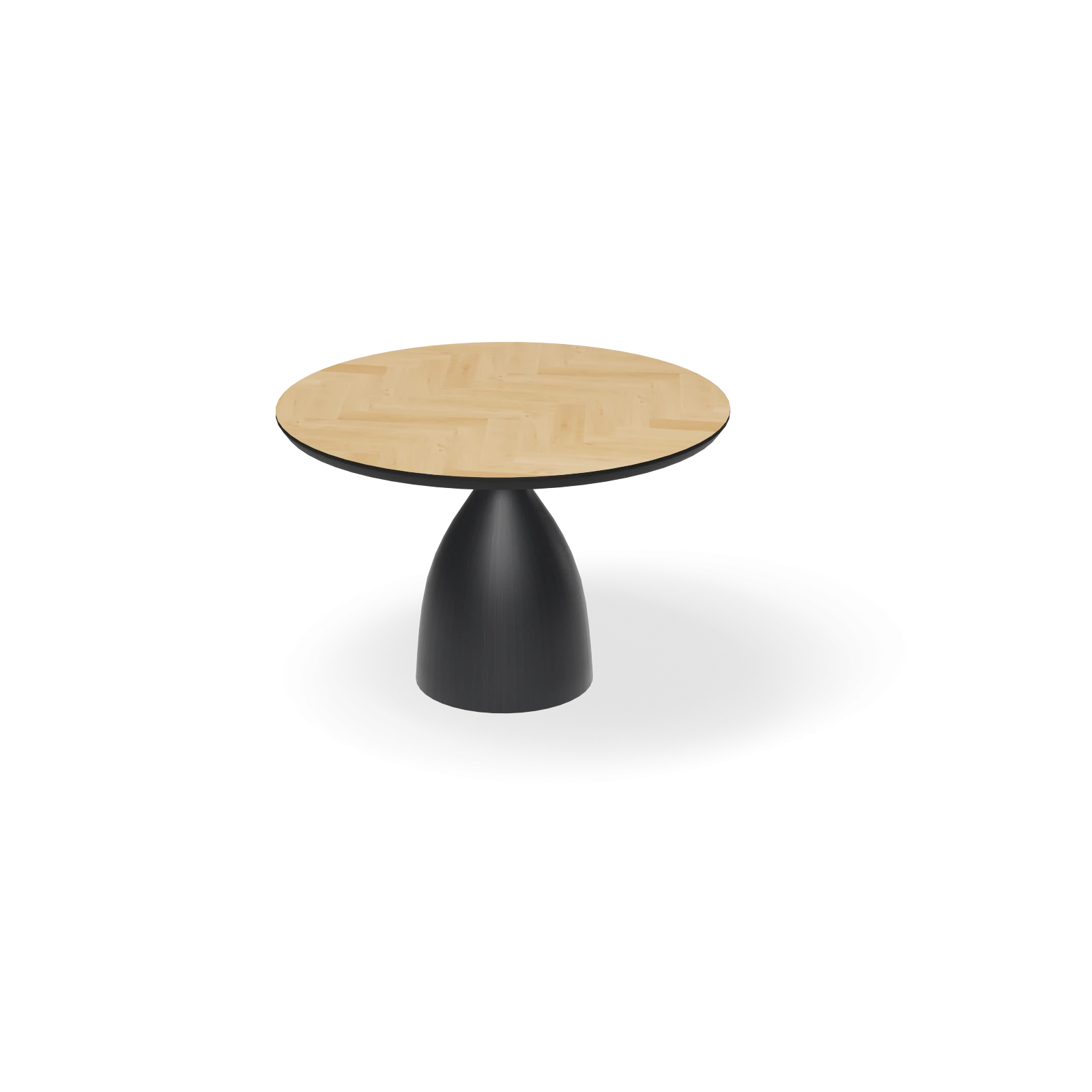 Eettafel Dome - Rond Eiken Visgraat Nature White (120cm)