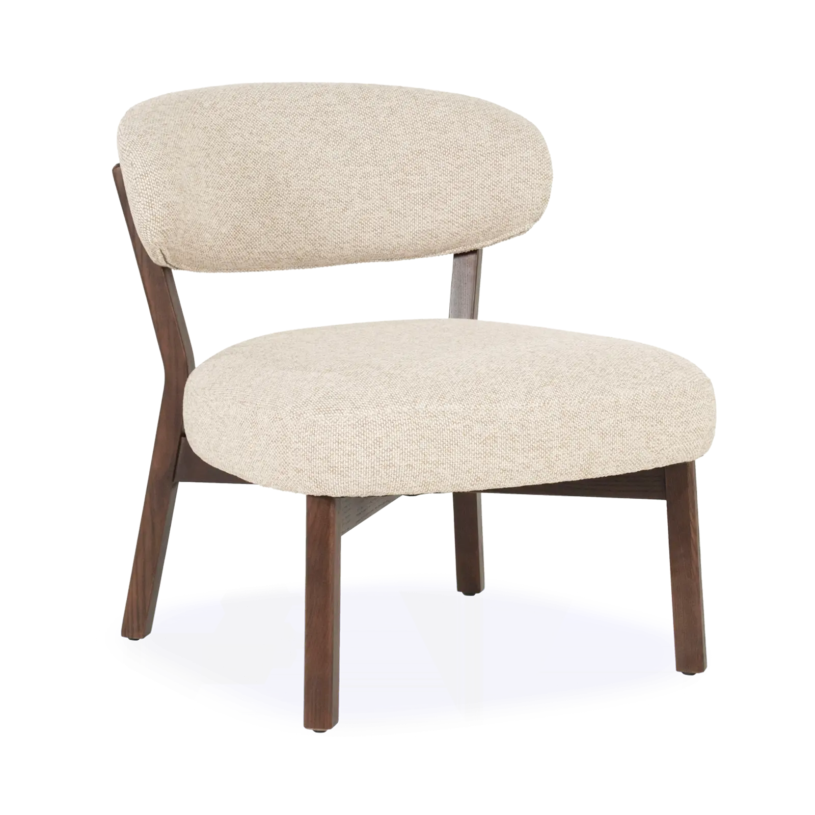 Fauteuil Mikky - stof Moon Taupe - poot eiken donkerbruin - Japandi