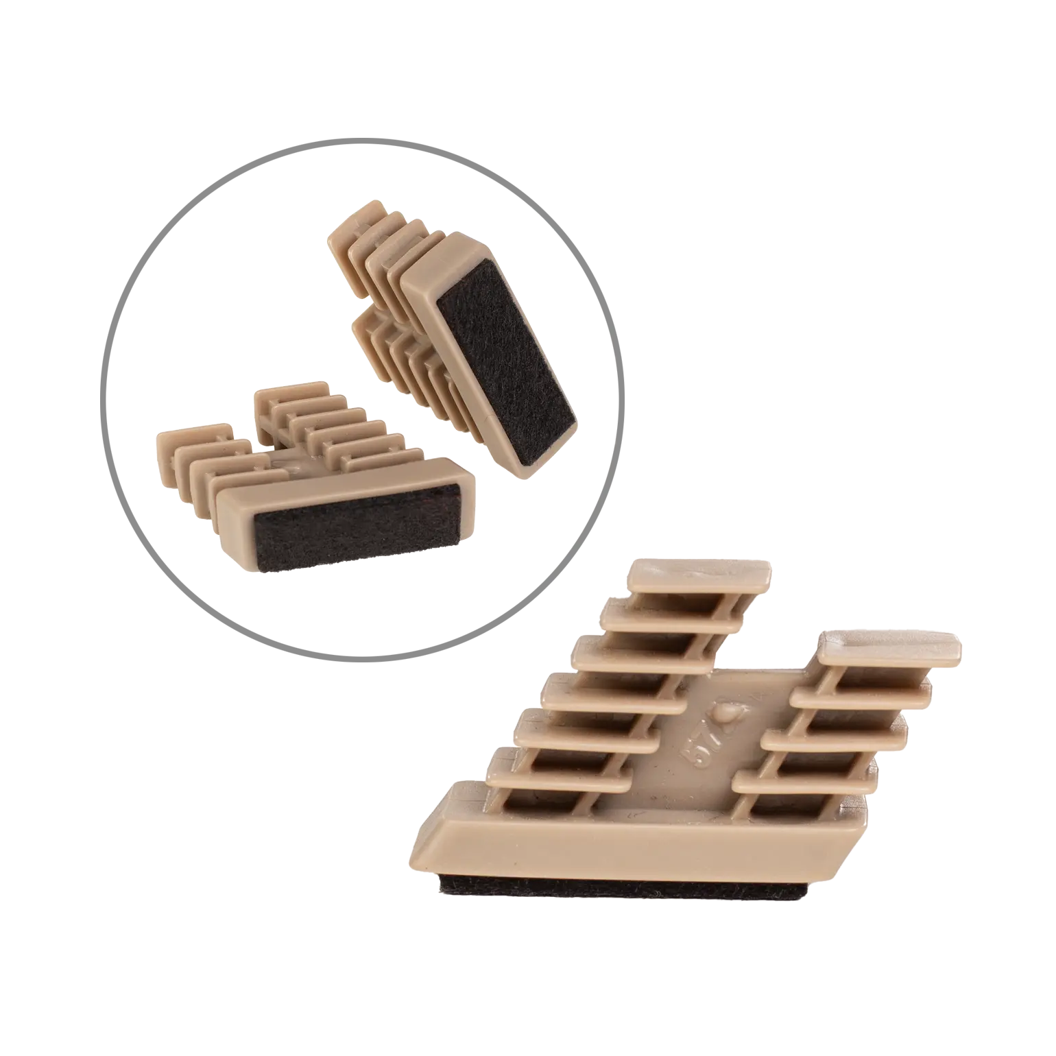 Dop (set van 4) Poot C - Caprice - Taupe