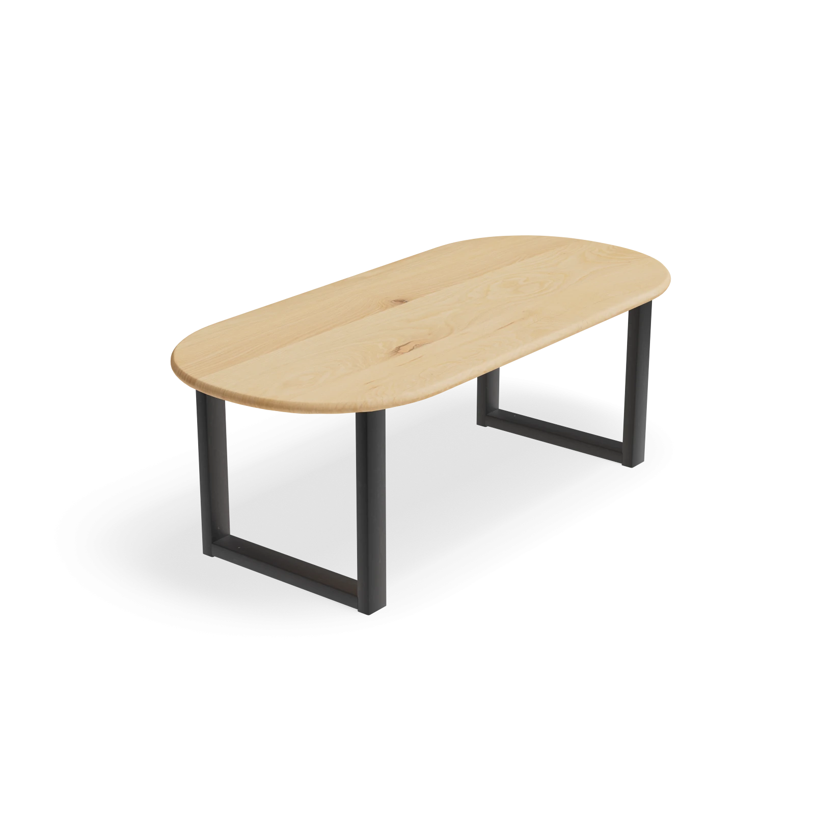 Eettafel U poot (10x5cm) - Halve Cirkel Eiken Nature White (220x100cm)