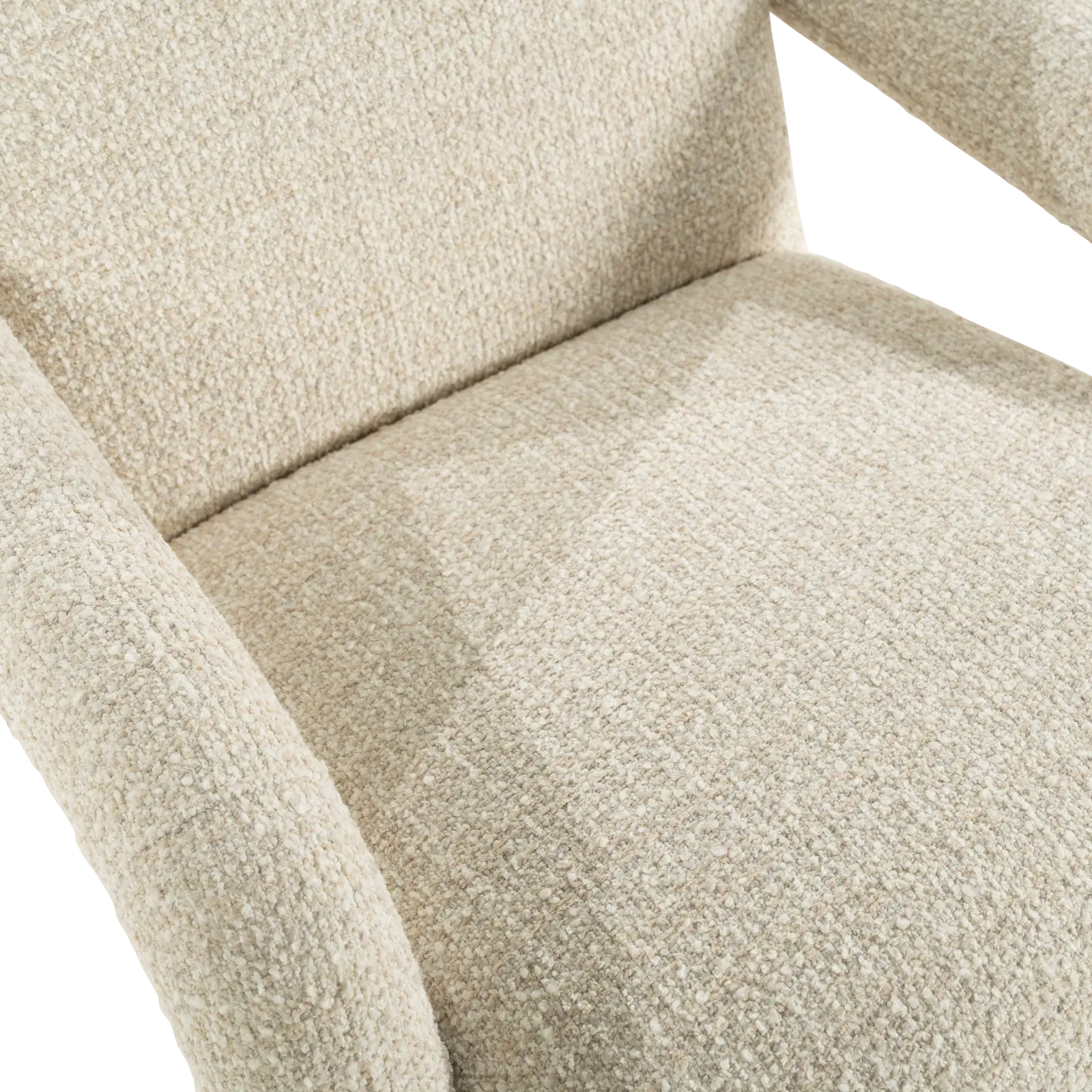 Fauteuil Monica - stof Asti Beige - grof geweven - organische vorm