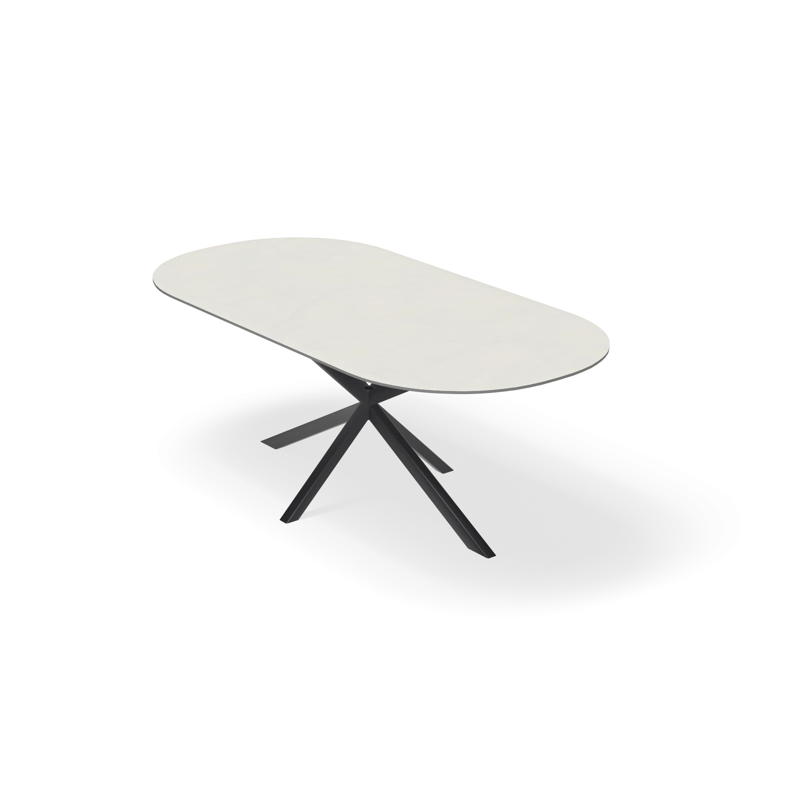 Eettafel North - Halve Cirkel Keramiek Altissimo Satin (200x100cm)