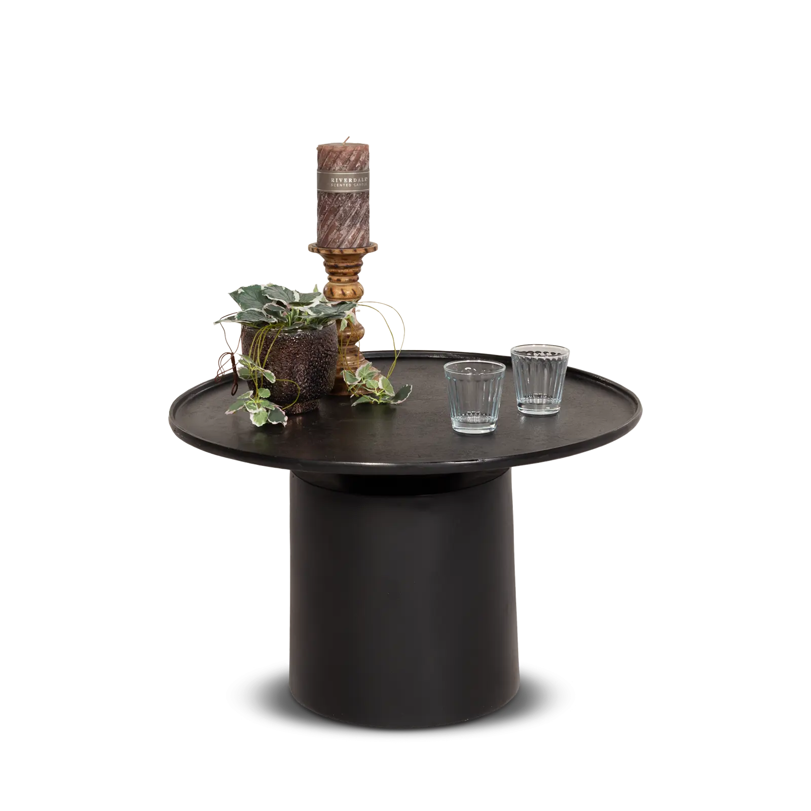 Salontafel Nessa - rond Ø65 cm - metaal Zwart - opruiming