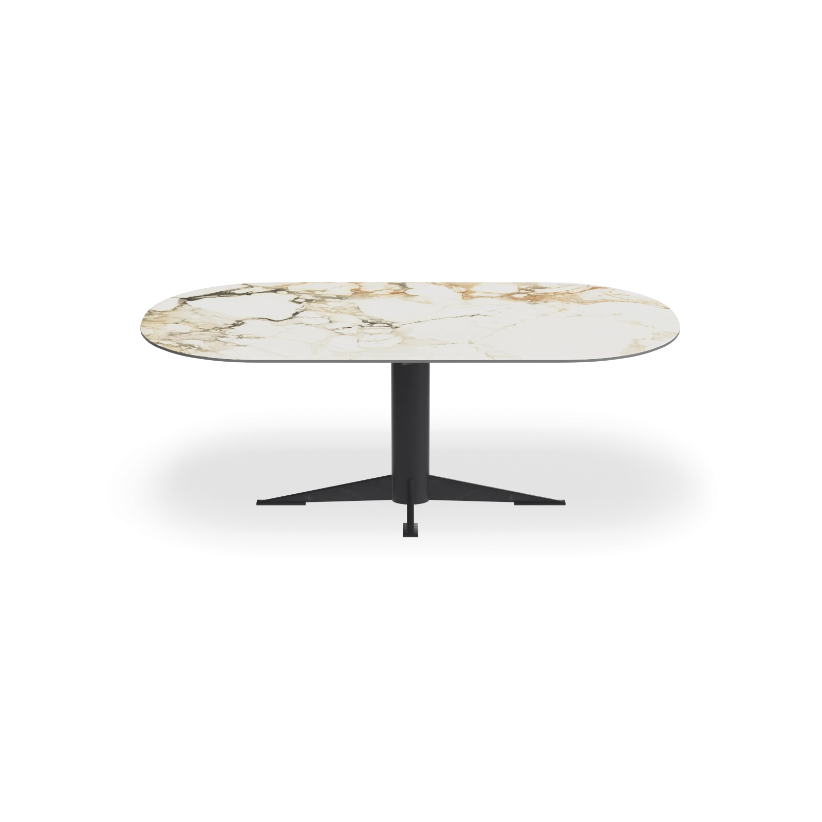 Eettafel Westfield - Halve Cirkel Keramiek Calacatta Vena Vecchia Satin (200x100cm)
