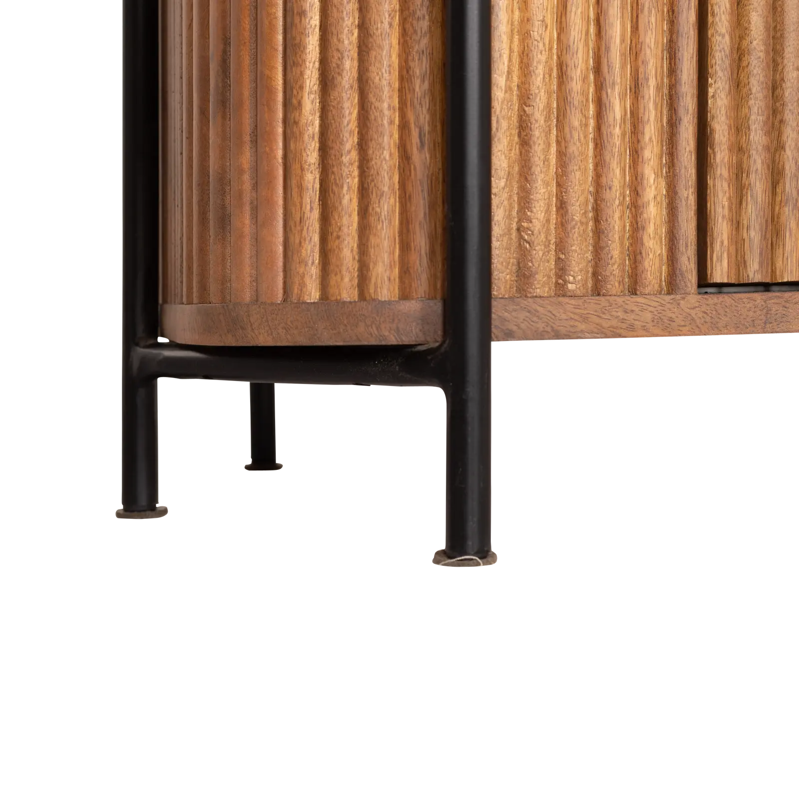 Wandkast Amare - 170 cm - Mangohout Lichtbruin - 4 deuren, 2 open vakken