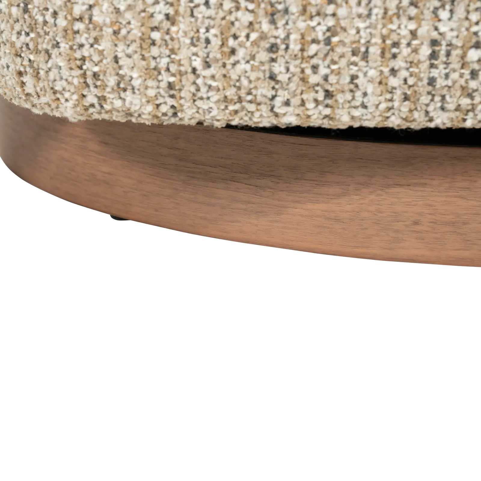 Fauteuil Jordan - draaibaar - stof Asti Taupe - grof geweven - ronde vorm