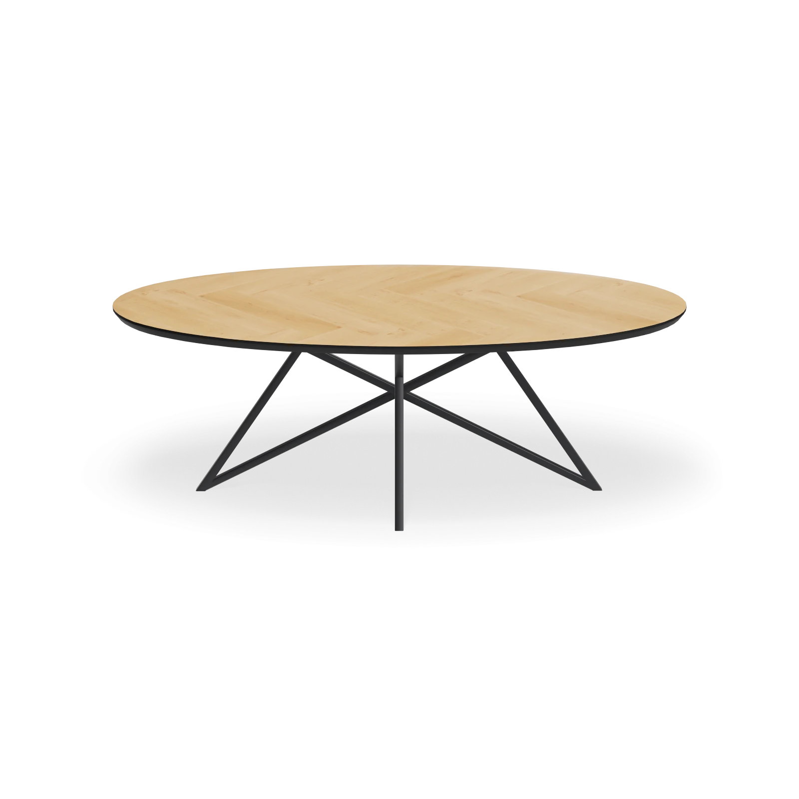 Eettafel Crosse - Ovaal Eiken Visgraat Nature White (220x110cm)