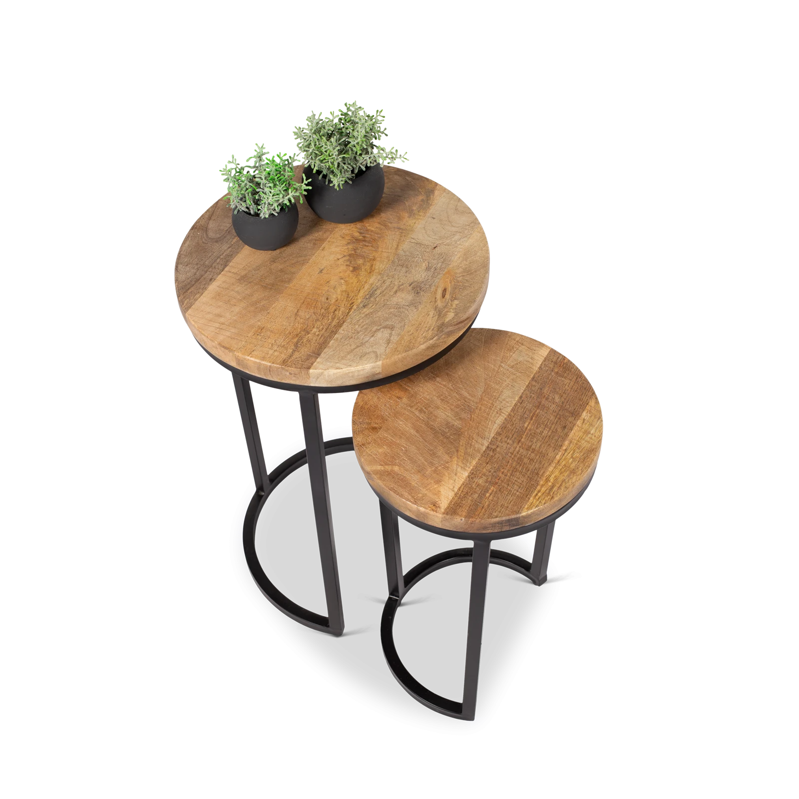 Home & Styling Bijzettafeltjes set 2x - zwart - 41 en 45 cm | Leen Bakker
