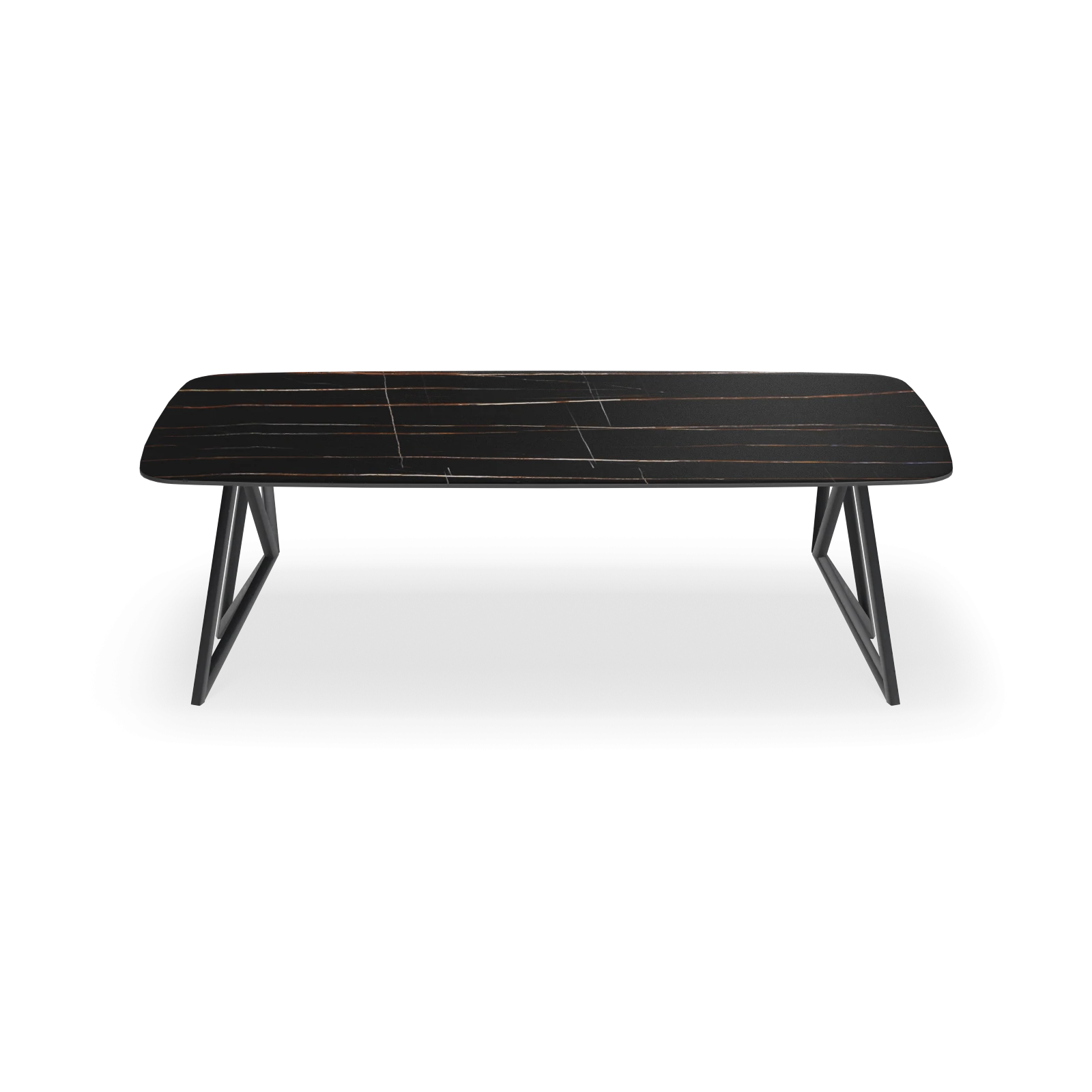 Eettafel Crosse (los) - Deens Ovaal Keramiek Sahara Noir Satin (220x110cm)