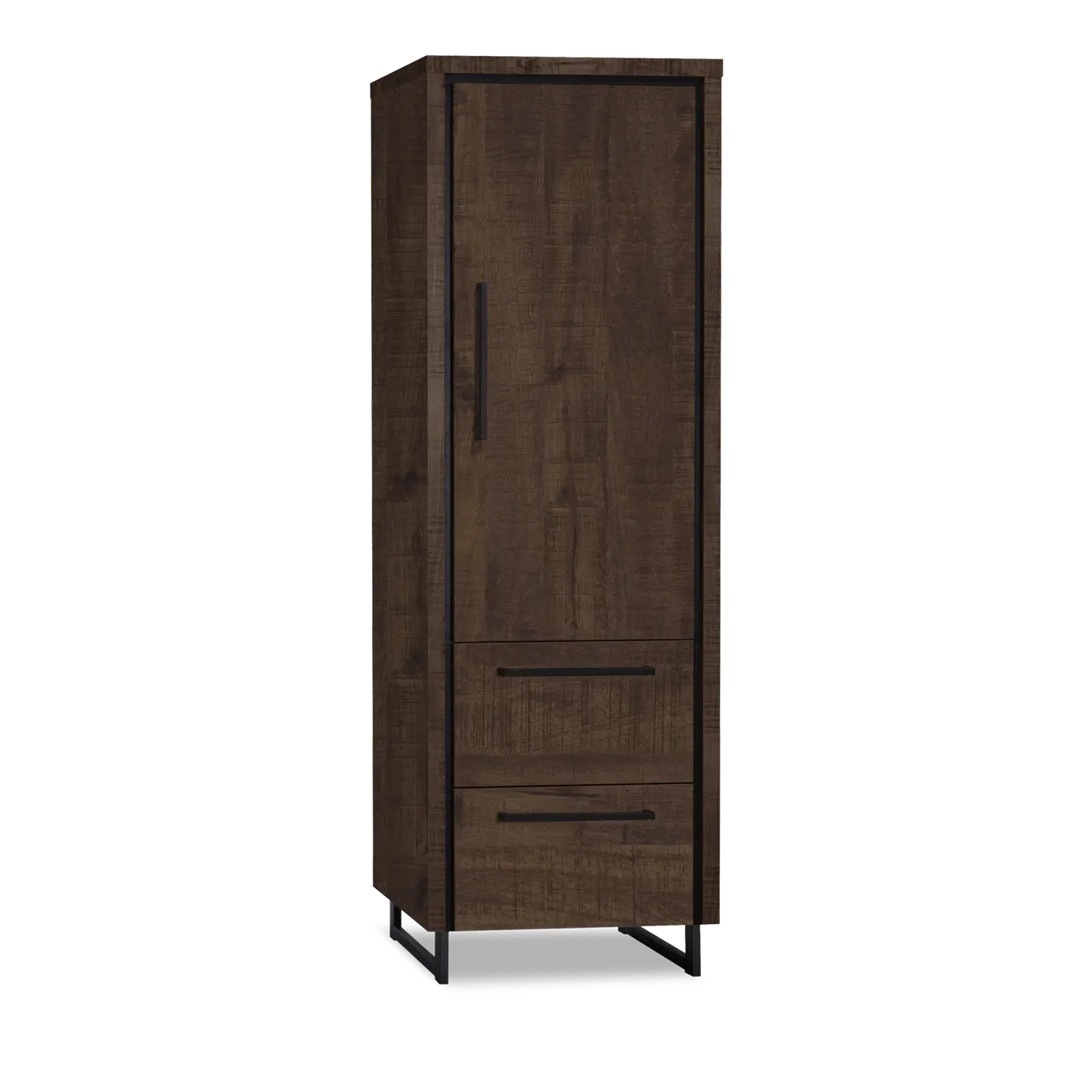 Wandkast Sheridan - 65 cm - Lamulux Dark Mango - 1 deur, 2 laden