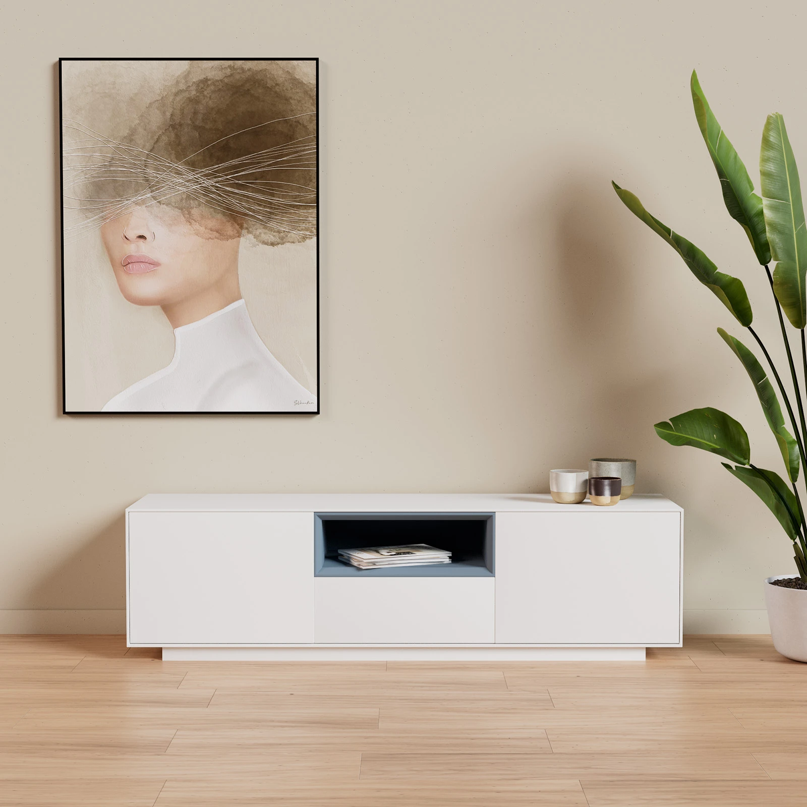 TV Meubel Signal White 160cm Plint