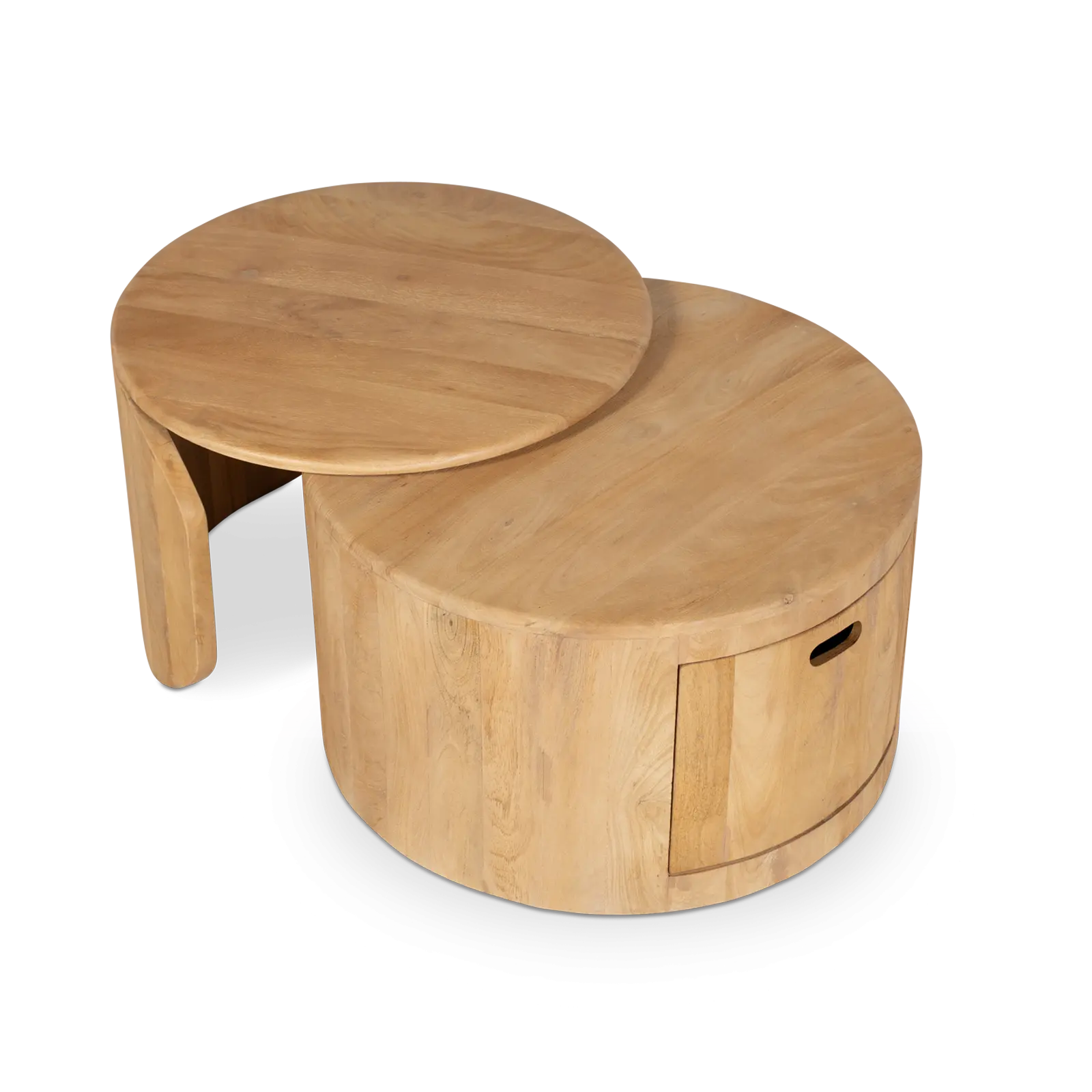 Salontafel set van 2 Buddy - rond - Mangohout Loom