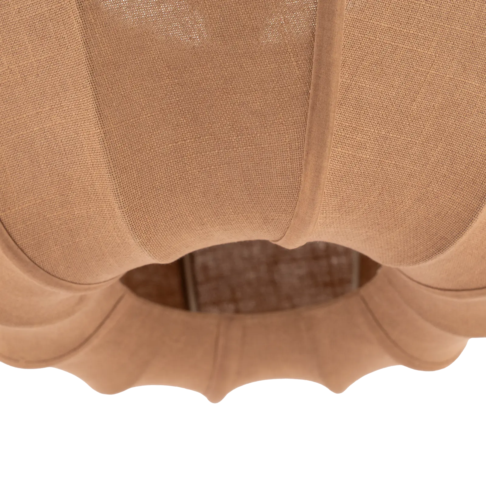 Hanglamp Sora 1 - rond Ø48 cm - stof Linnenlook Bruin
