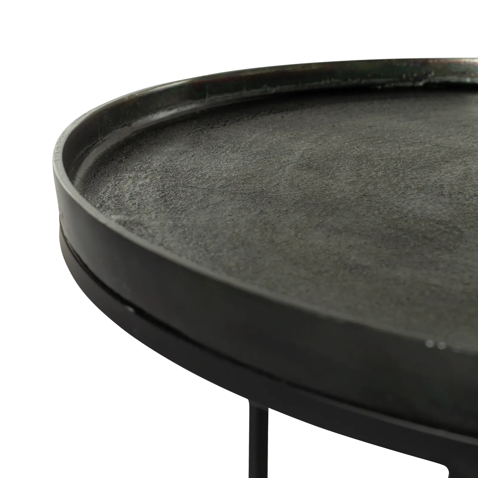 Salontafel set van 3 Zulia - rond 70/60/50 cm - metaal mix  Zwart/Tin/Goud