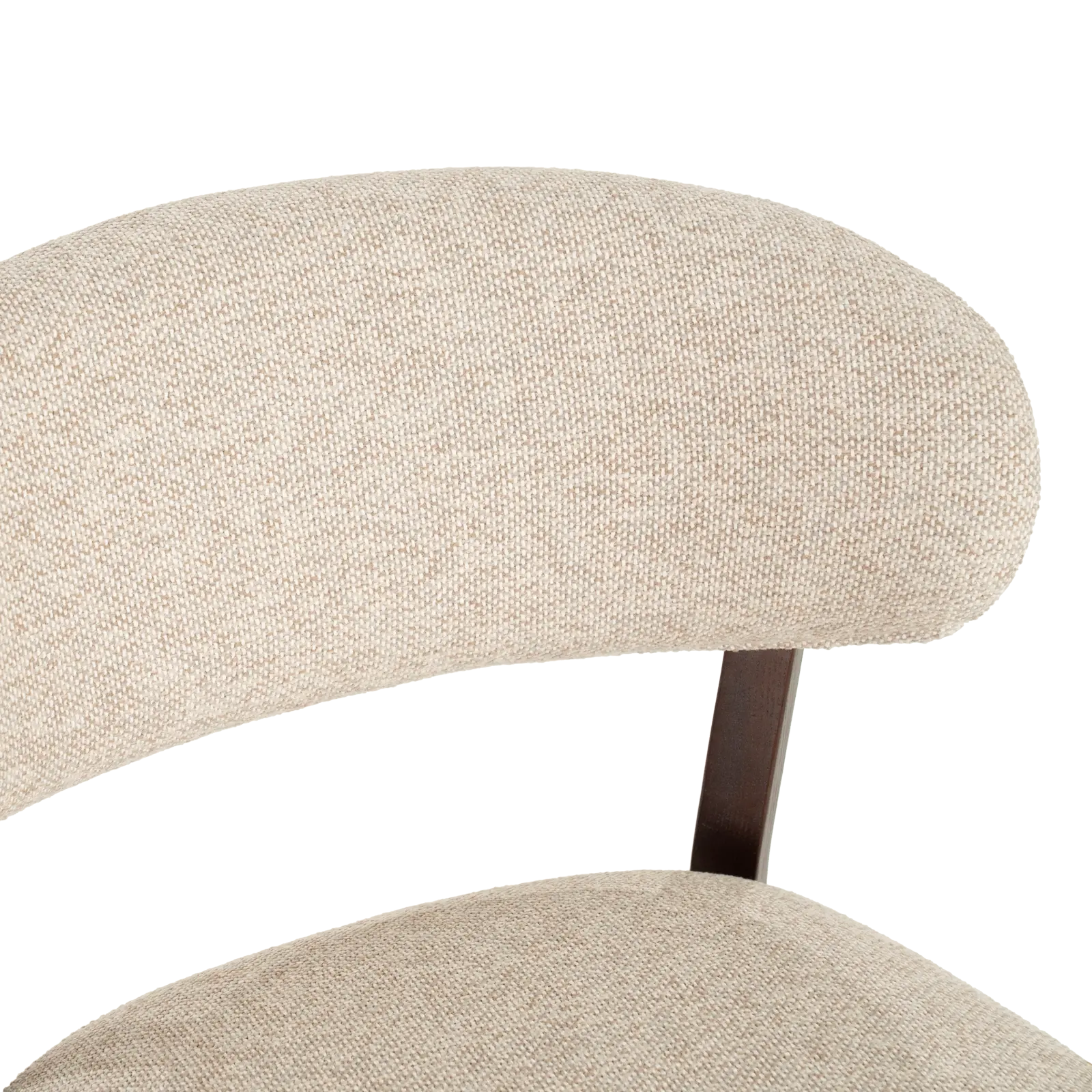 Fauteuil Mikky - stof Moon Taupe - poot eiken donkerbruin - Japandi