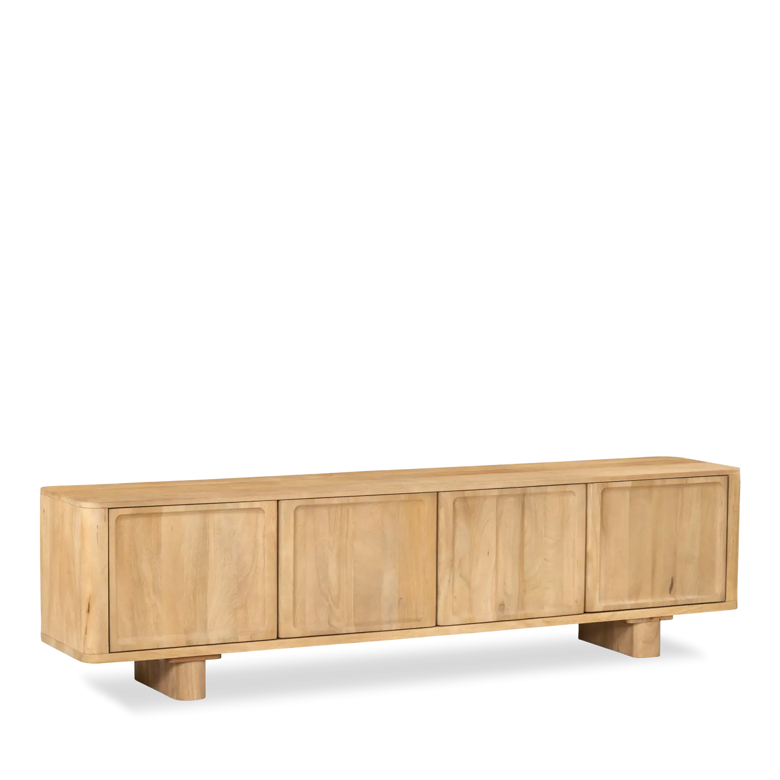 TV meubel Katara - 200 cm - Mangohout Loom Naturel - 4 deuren