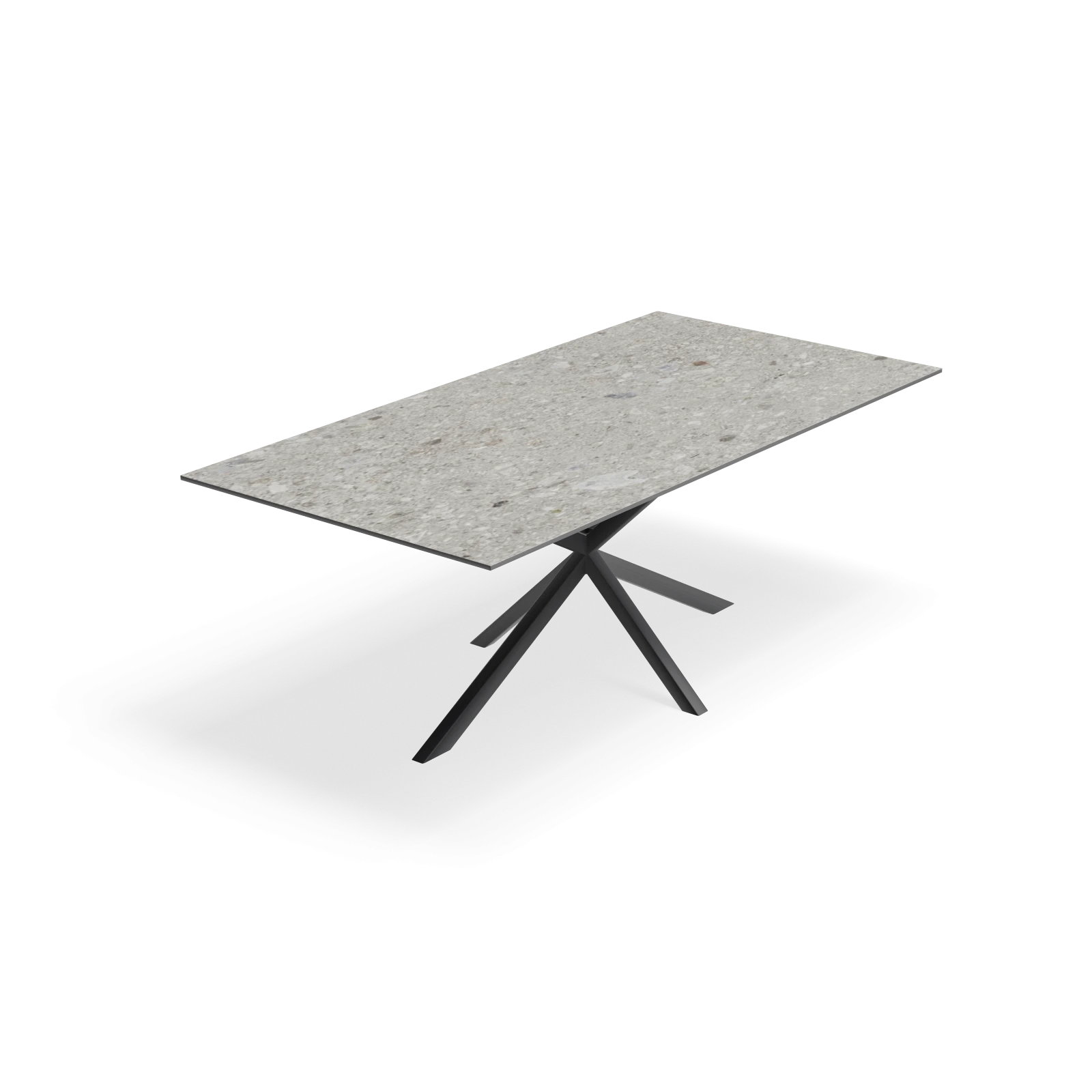 Eettafel North - Rechthoek Keramiek Stone Look Ceppo di Grey Natur Satin (200x100cm)