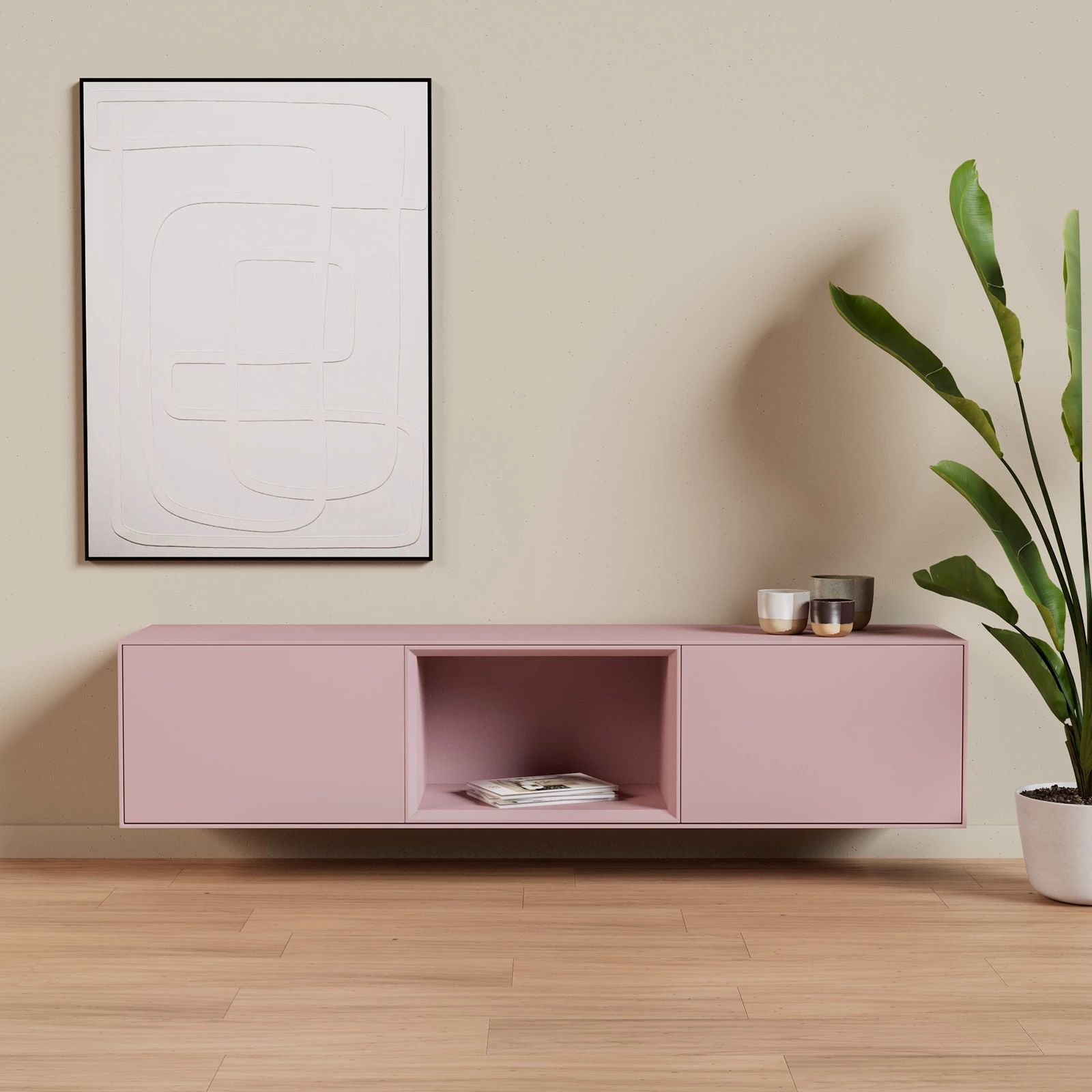 TV Meubel Retro Pink 180cm Zwevend