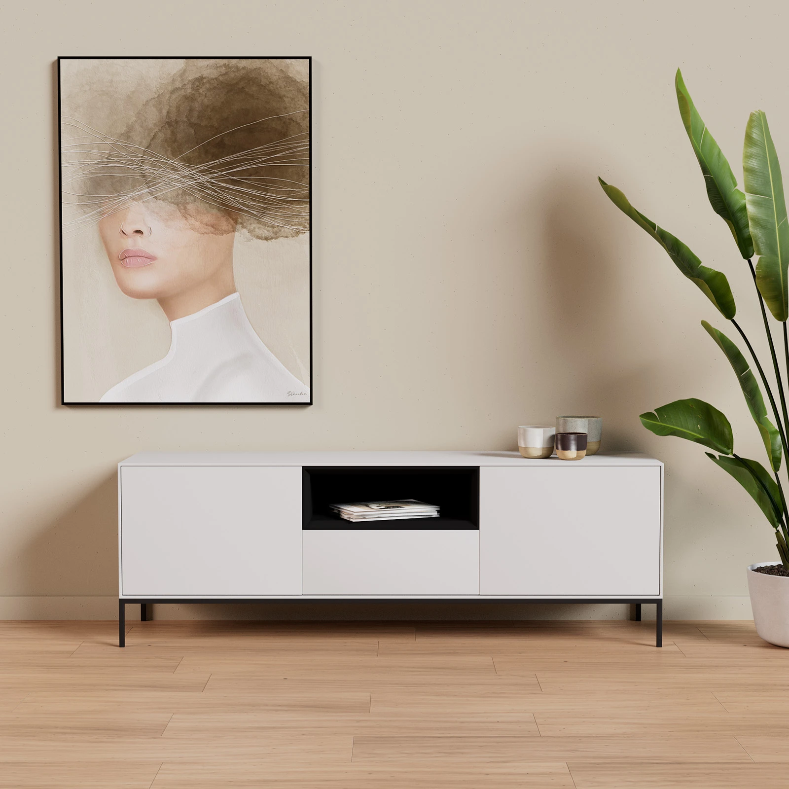 TV Meubel Tele Grey 160cm Poot