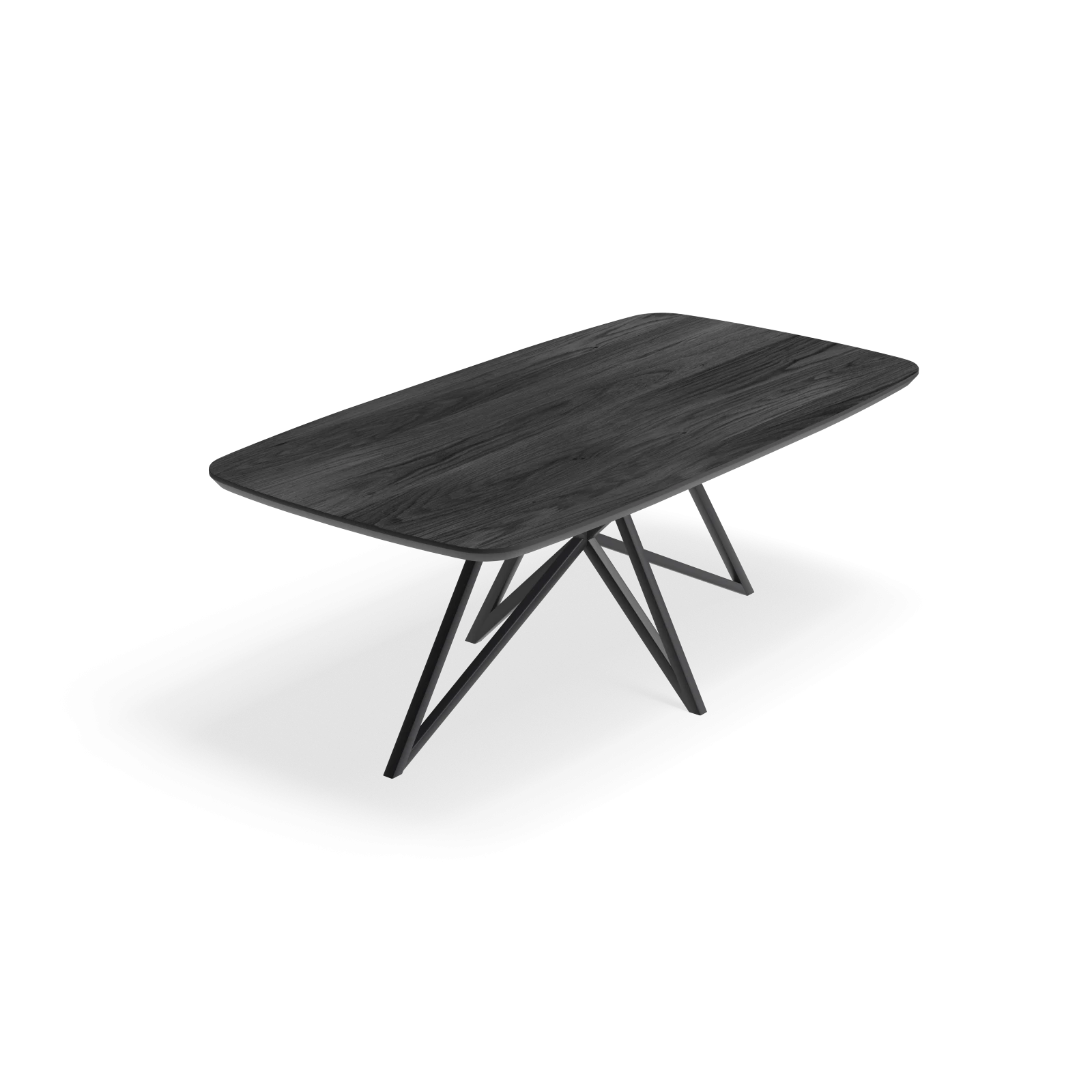Eettafel Crosse - Deens Ovaal HPL Houtlook zwart (200x105cm)