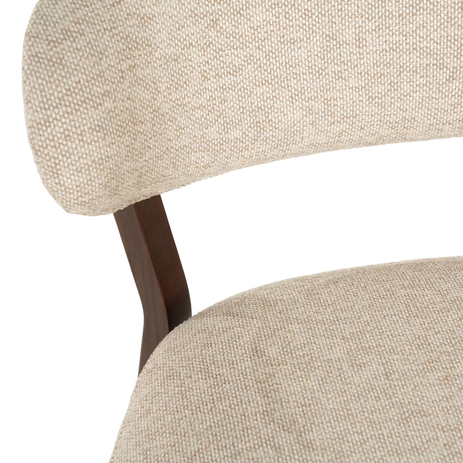 Fauteuil Mikky - stof Moon Taupe - poot eiken donkerbruin - Japandi