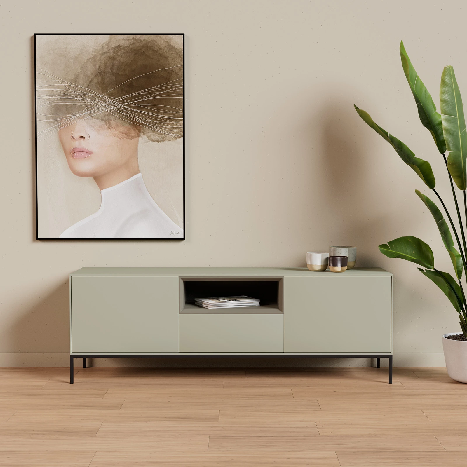 TV Meubel Nile Green 160cm Poot