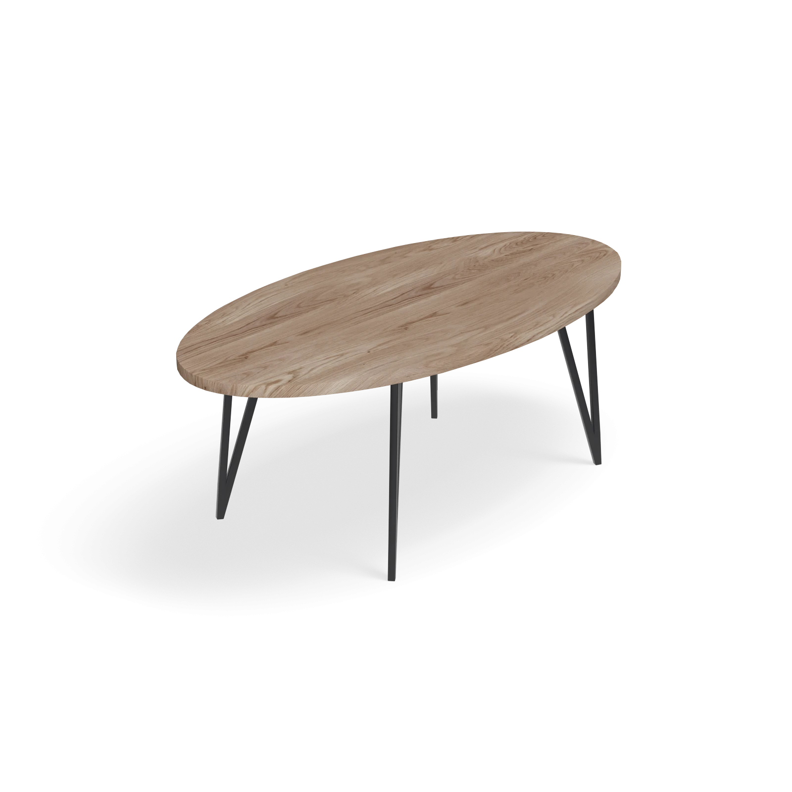 Eettafel Triangle - Ovaal Eiken Kiezel (220x110cm)
