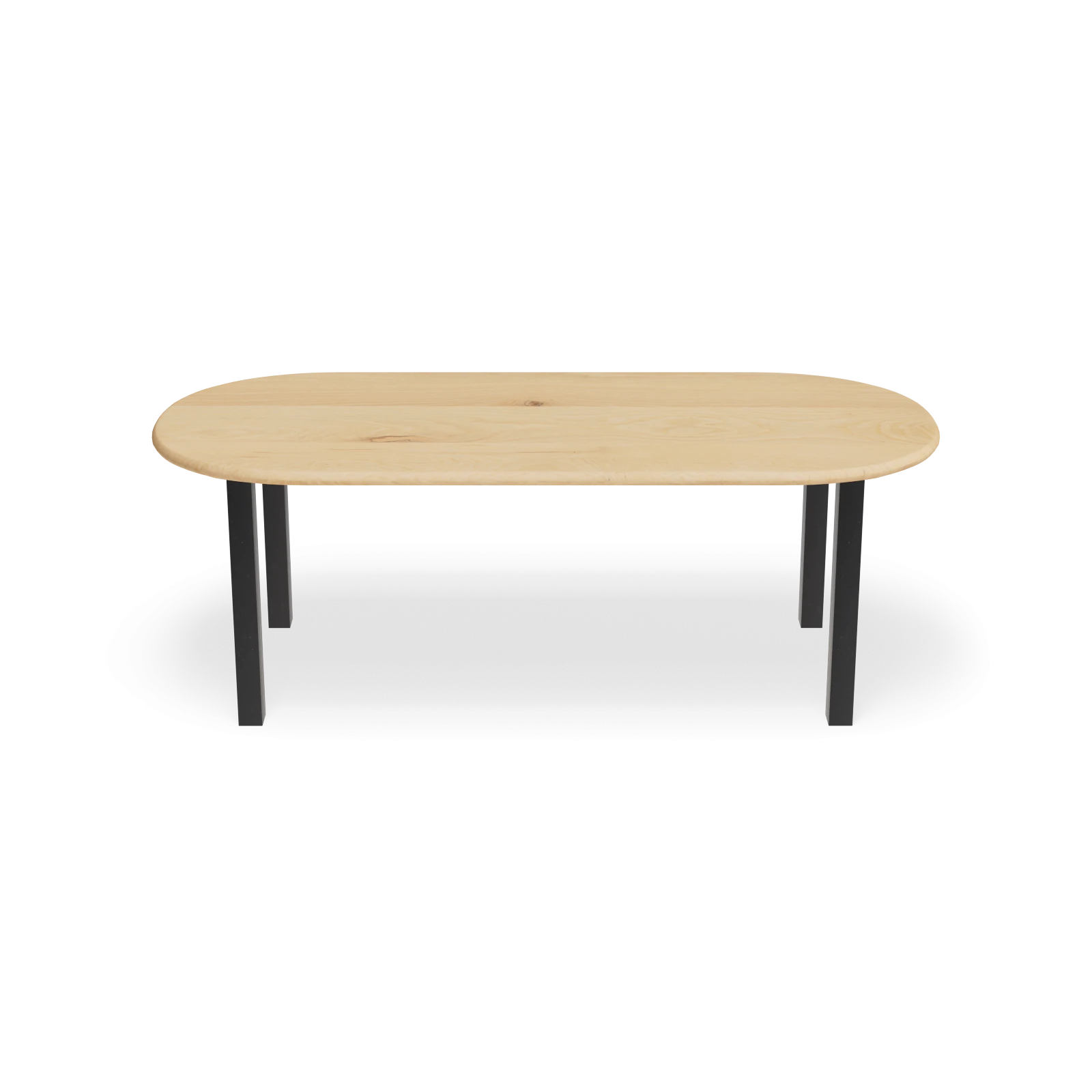 Eettafel Rechte poten - Halve Cirkel Eiken Nature White (220x100cm)