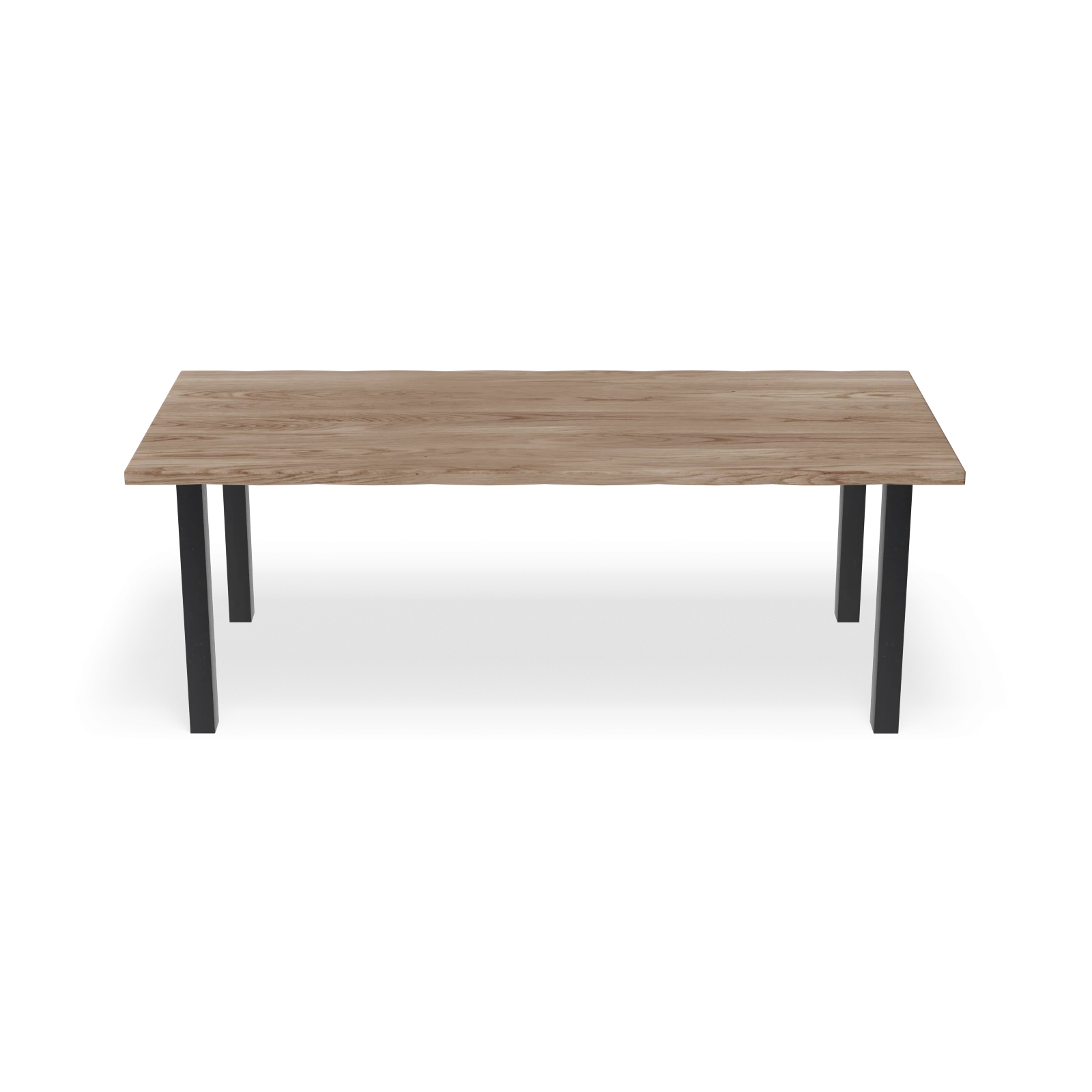 Eettafel Rechte poot - Rechthoekig Boomstam Eiken Kiezel (220x100cm)