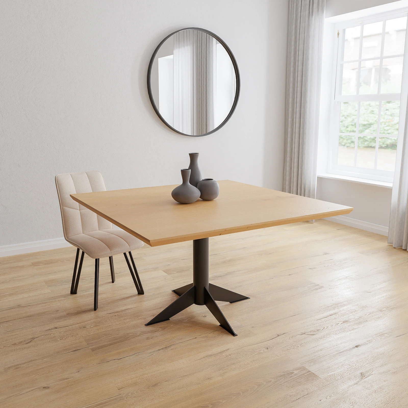 Eettafel Westfield - Vierkant Eiken Nature White (140x140cm)