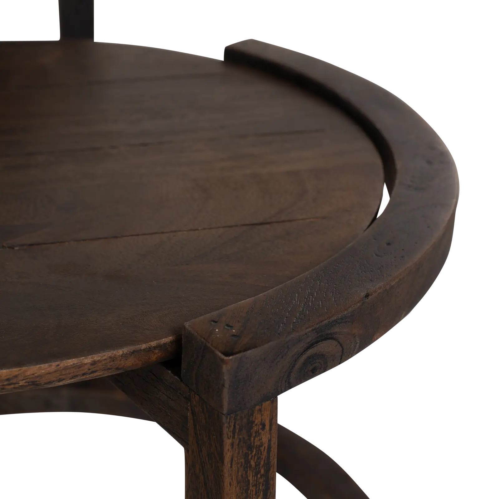 Salontafel set van 2 Bratt - rond - Mangohout Cacao Bruin