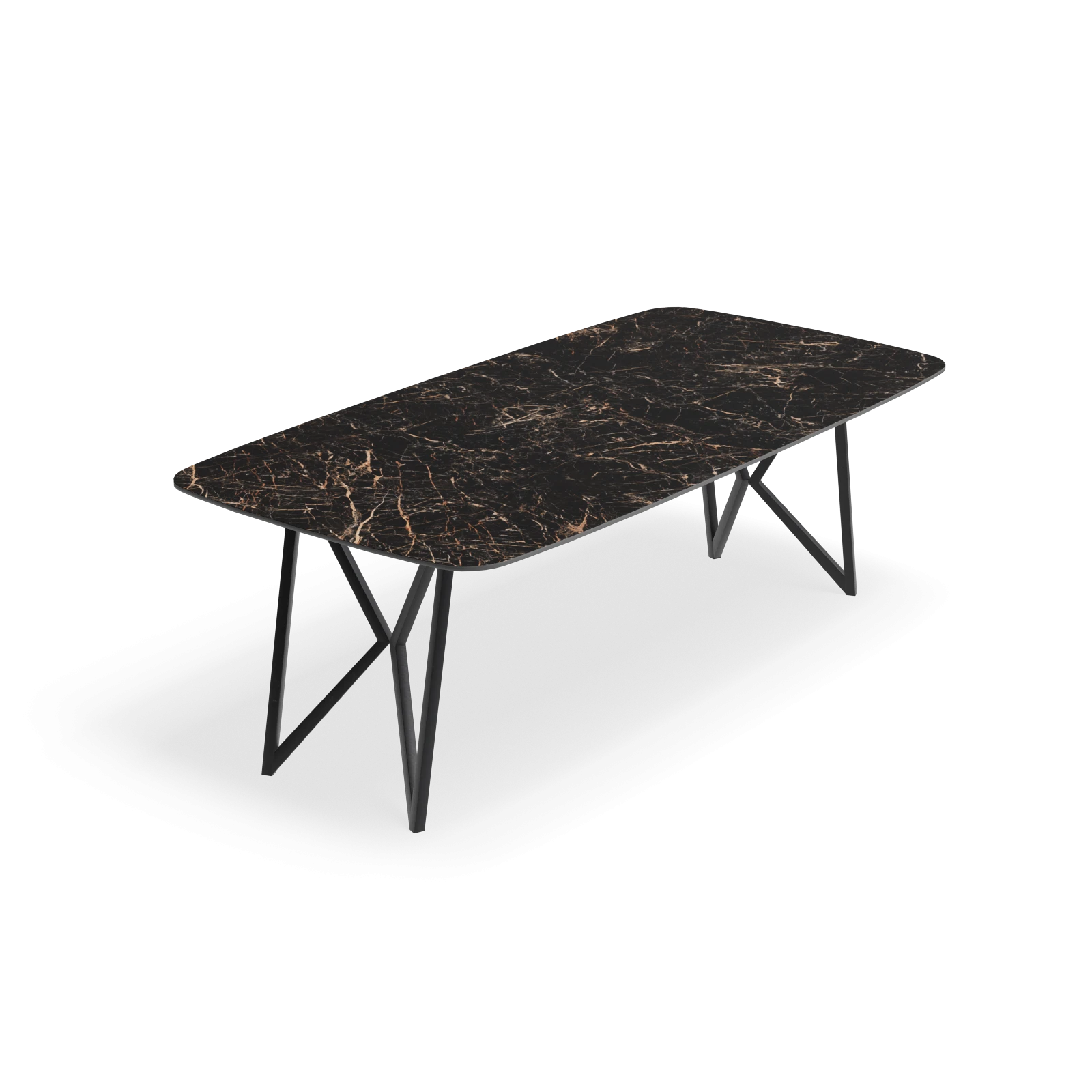 Eettafel Crosse (los) - Deens Ovaal Keramiek Saint Laurent Satin (220x110cm)