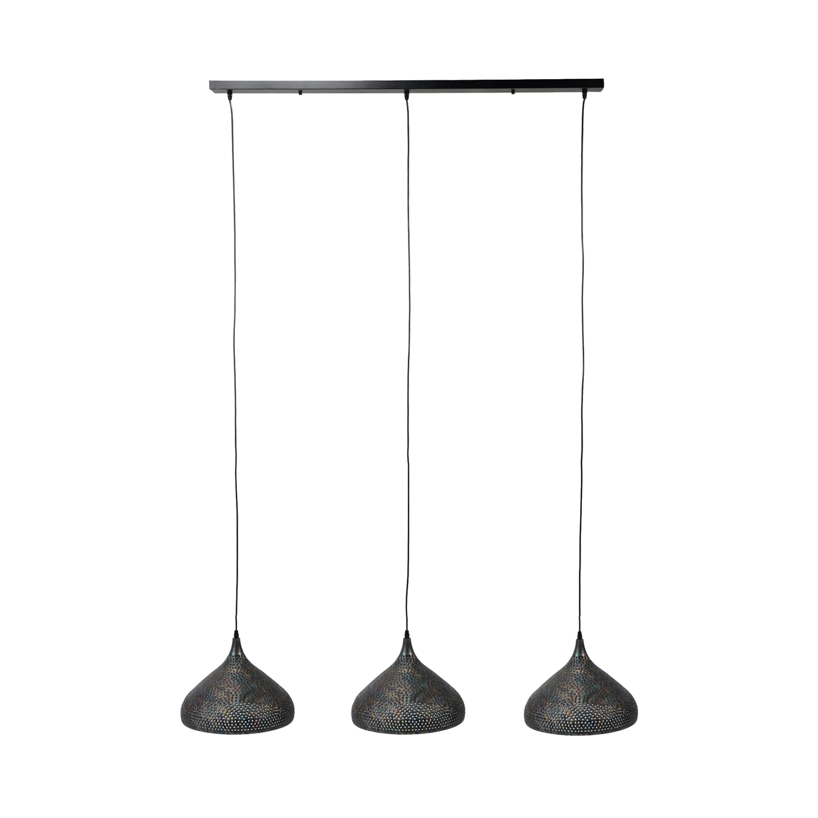 Hanglamp Punch Trechter (3 lichts) - Zwartbruin