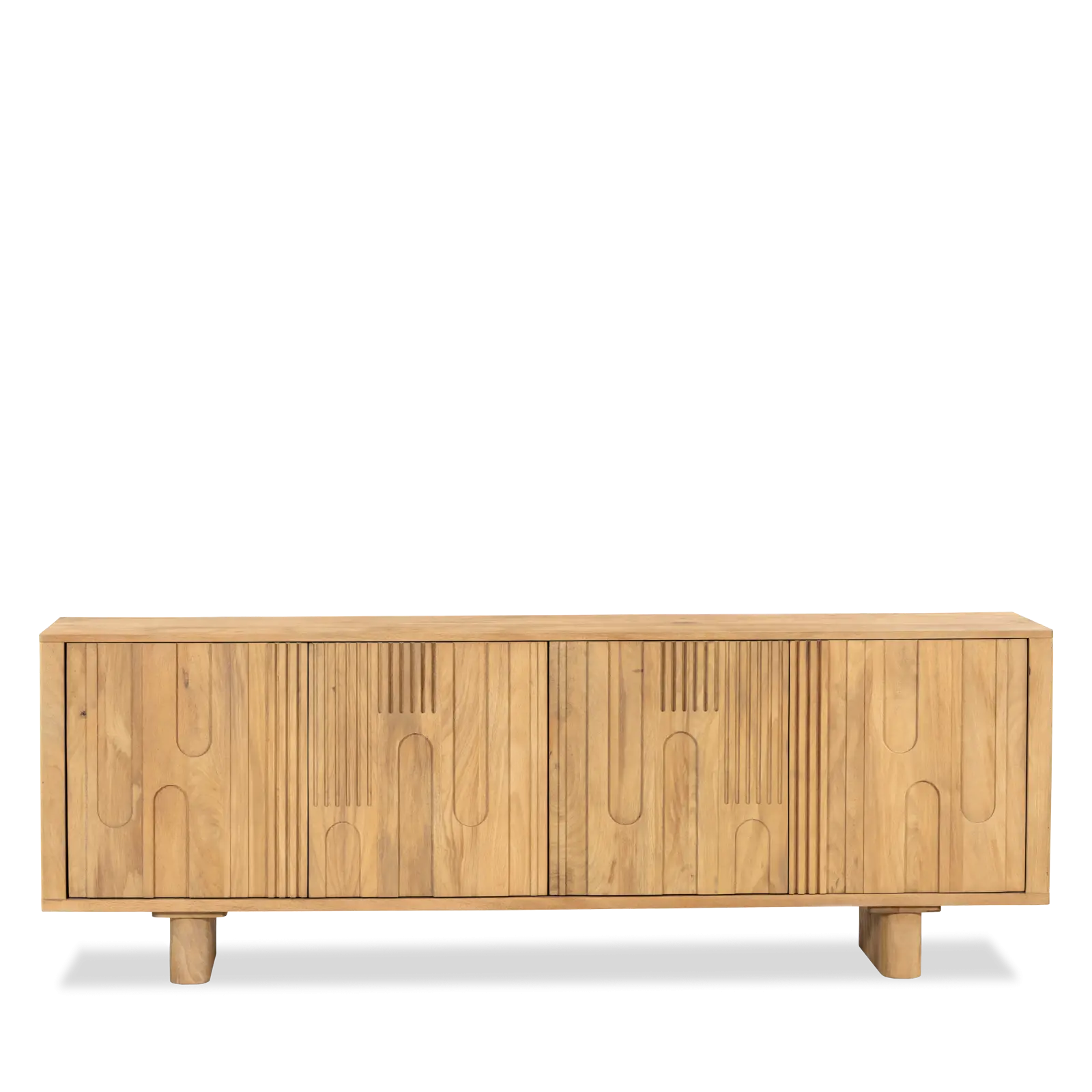 Dressoir Kenya - 200 cm - Mangohout Loom Naturel - 4 deuren