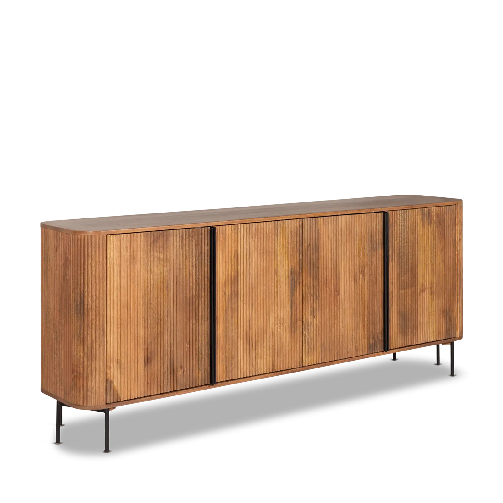 Dressoir Amare - 200 cm - Mangohout Lichtbruin - 4 deuren