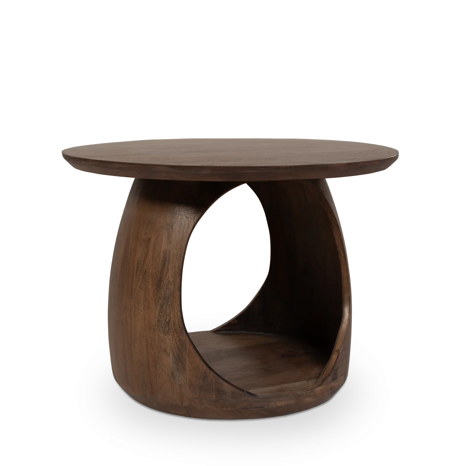 Salontafel Flow Solid - rond Ø60 cm - Acacia Glaze Bruin