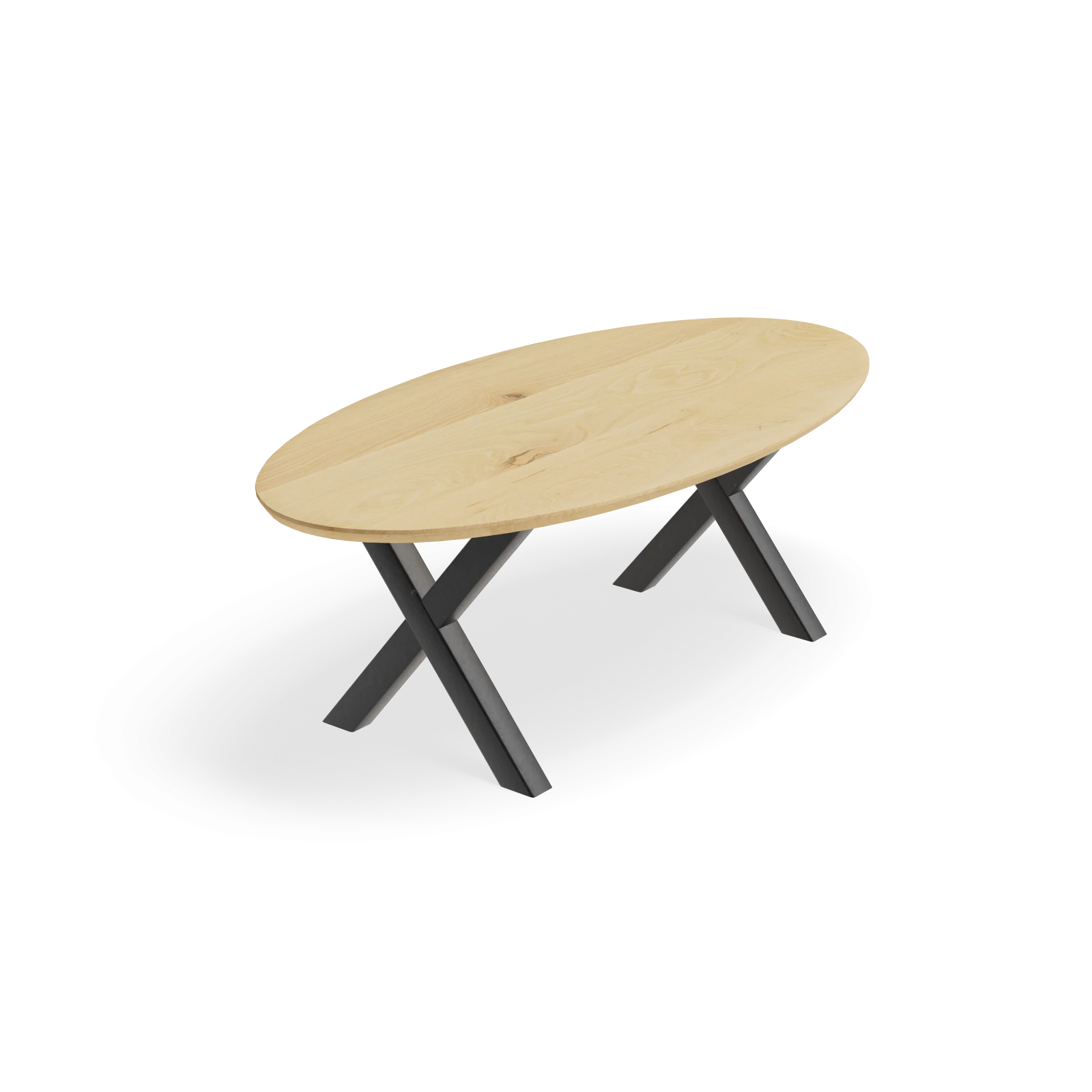 Eettafel X Poot(8x8cm) - Ovaal Eiken Nature White (220x110cm)