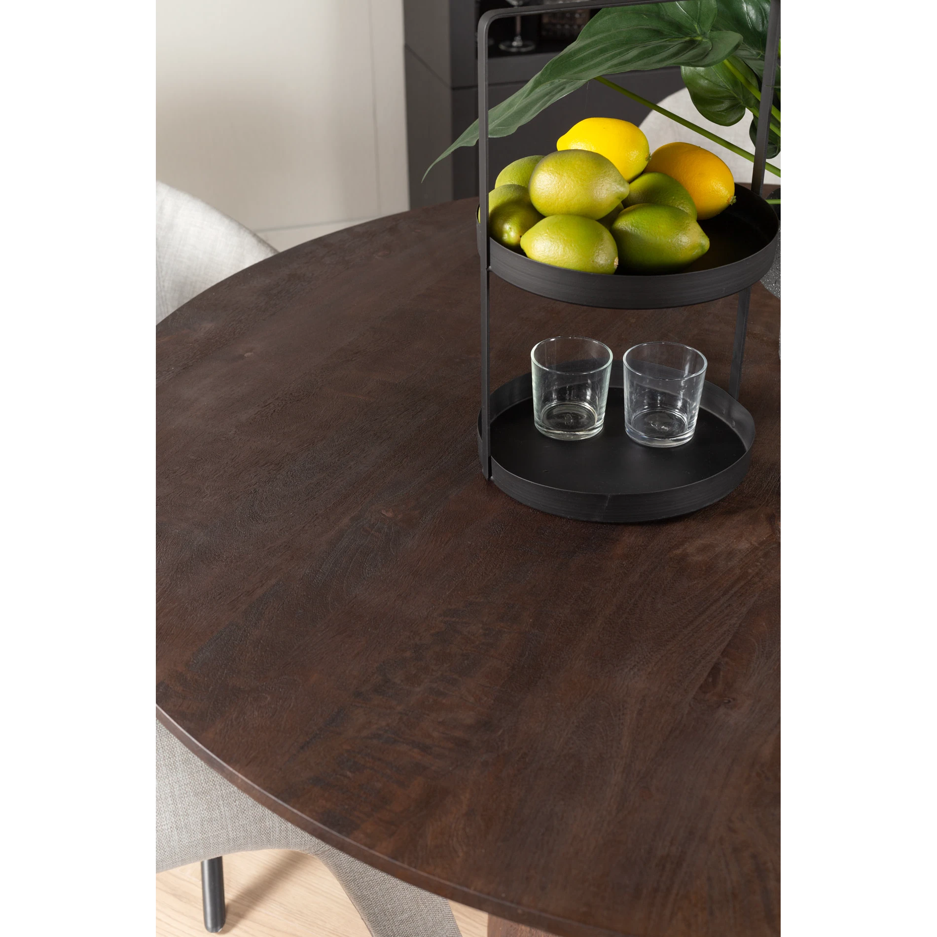 Eettafel (rond 130cm) Aron - Bruin