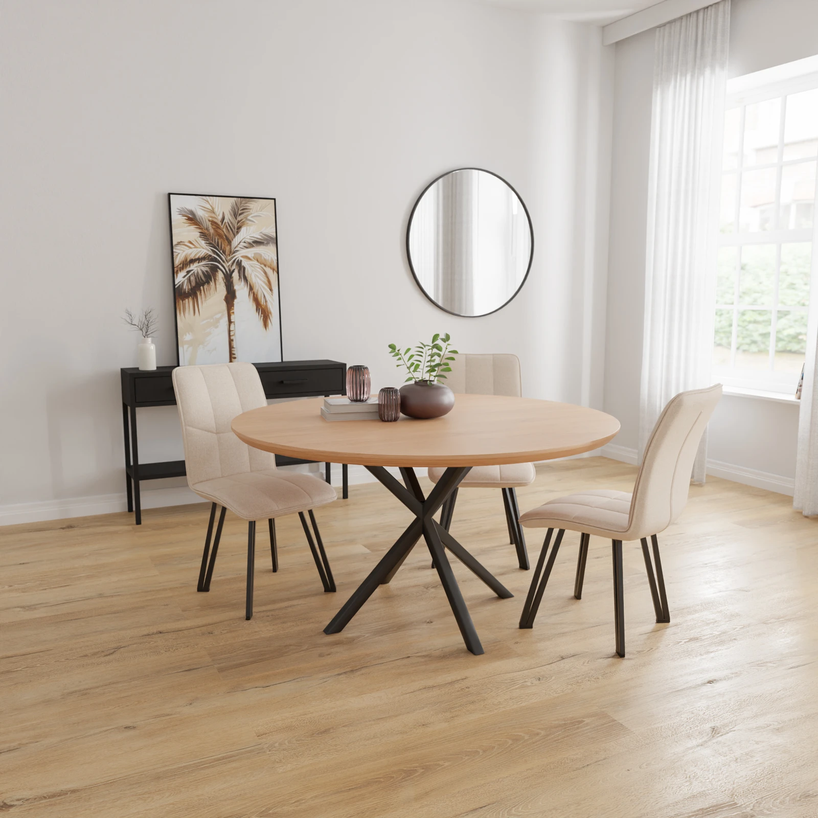 Eettafel North - Rond Nature White (140cm)