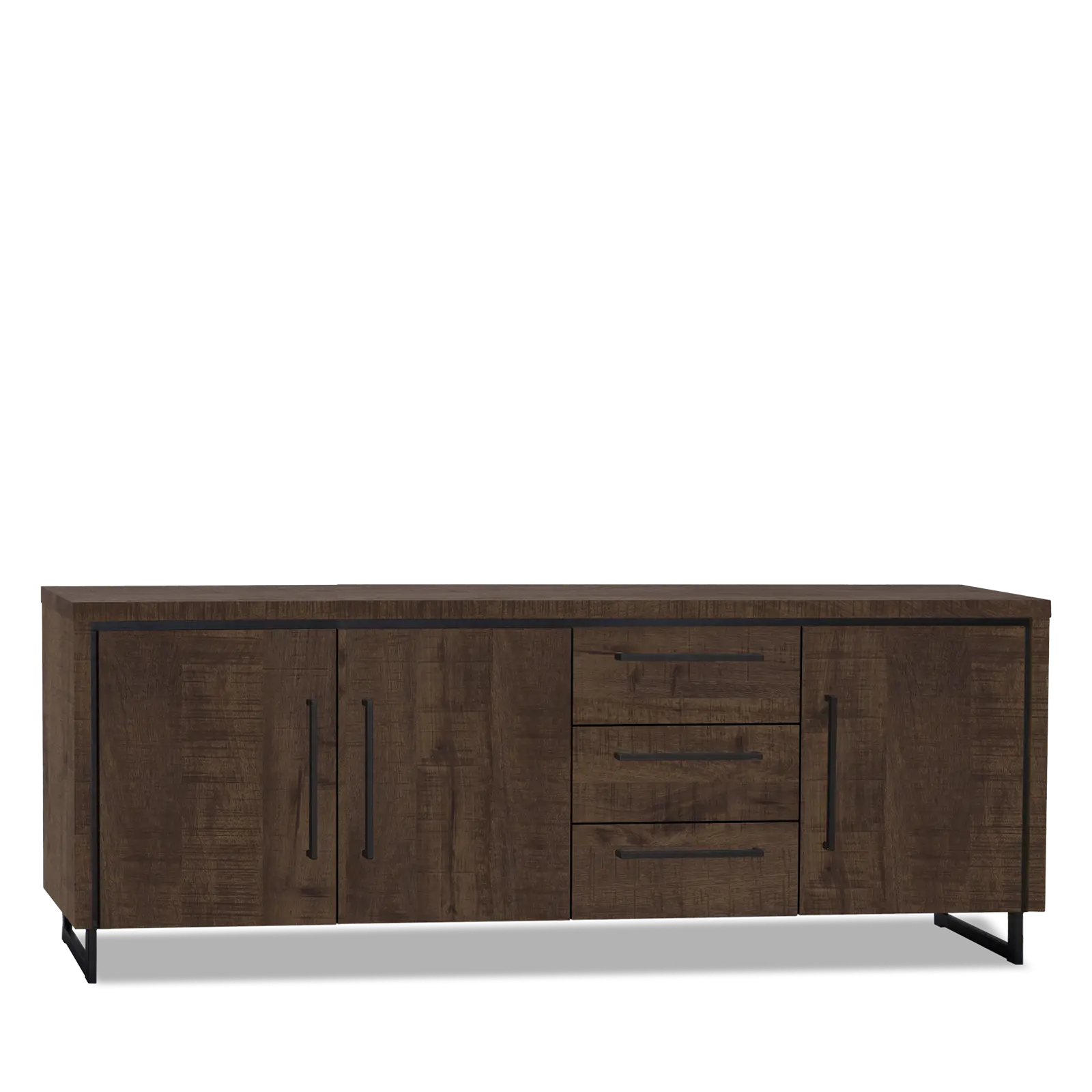 Dressoir Sheridan - 225 cm - Lamulux Dark Mango - 3 deuren, 3 laden