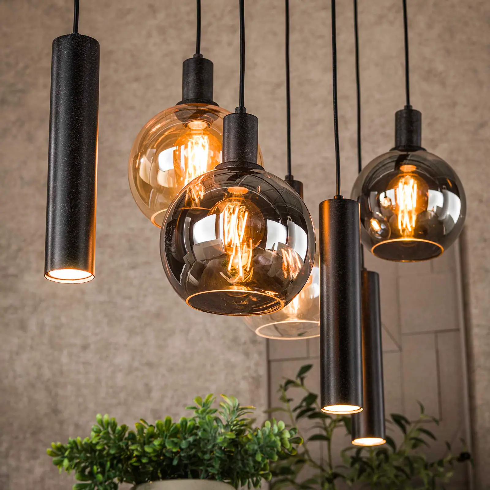Hanglamp Sfera - 100 cm - Tricolore 4 + 3 lichts - Artic Zwart