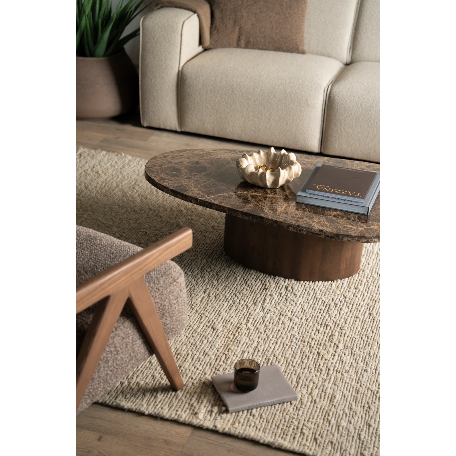 Salontafel (kiezel - 120x75cm) Bradley