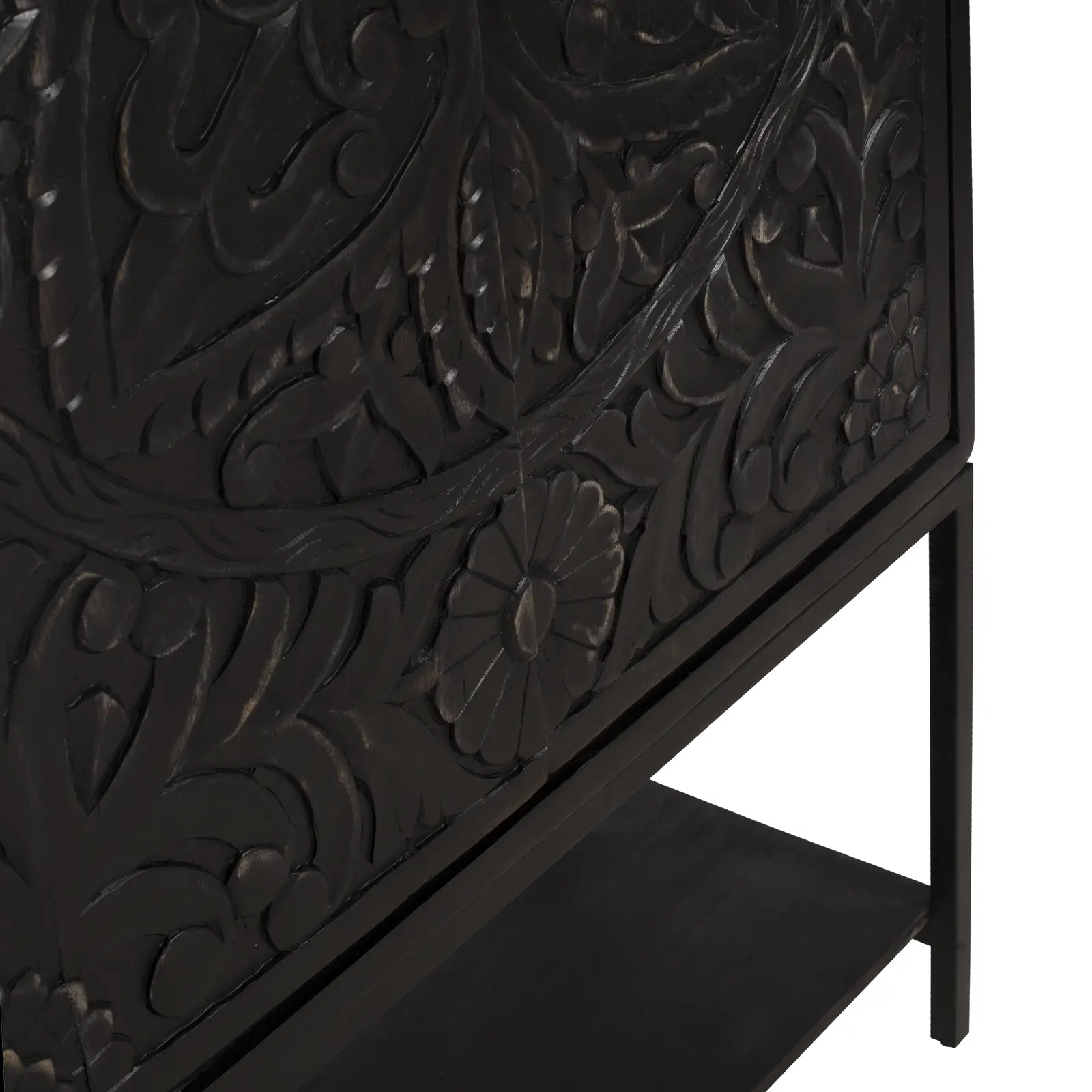 Opbergkast Belleville - 110 cm - 2 deuren - Mangohout Zwart