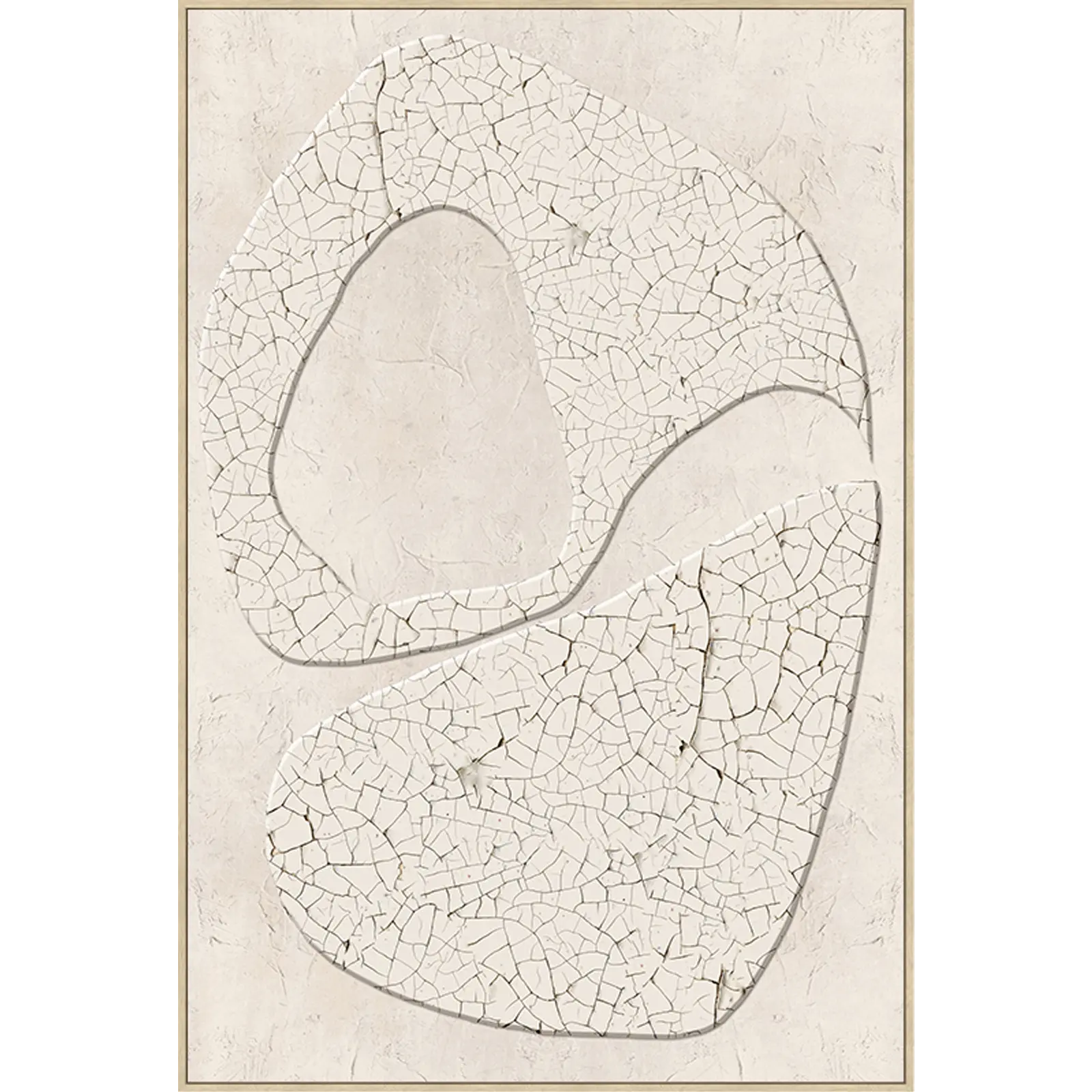 Schilderij Abstract Craquele - 80x120 cm - Beige