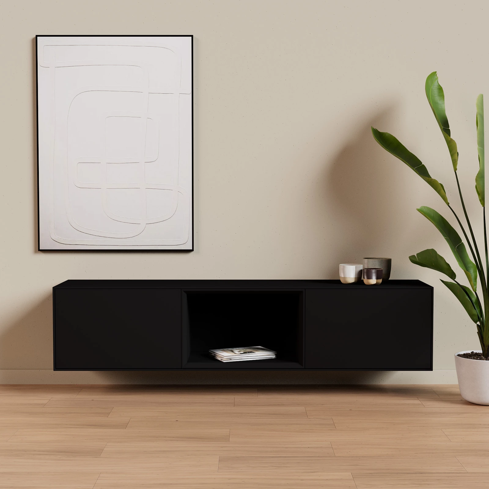TV Meubel Black 180cm Zwevend